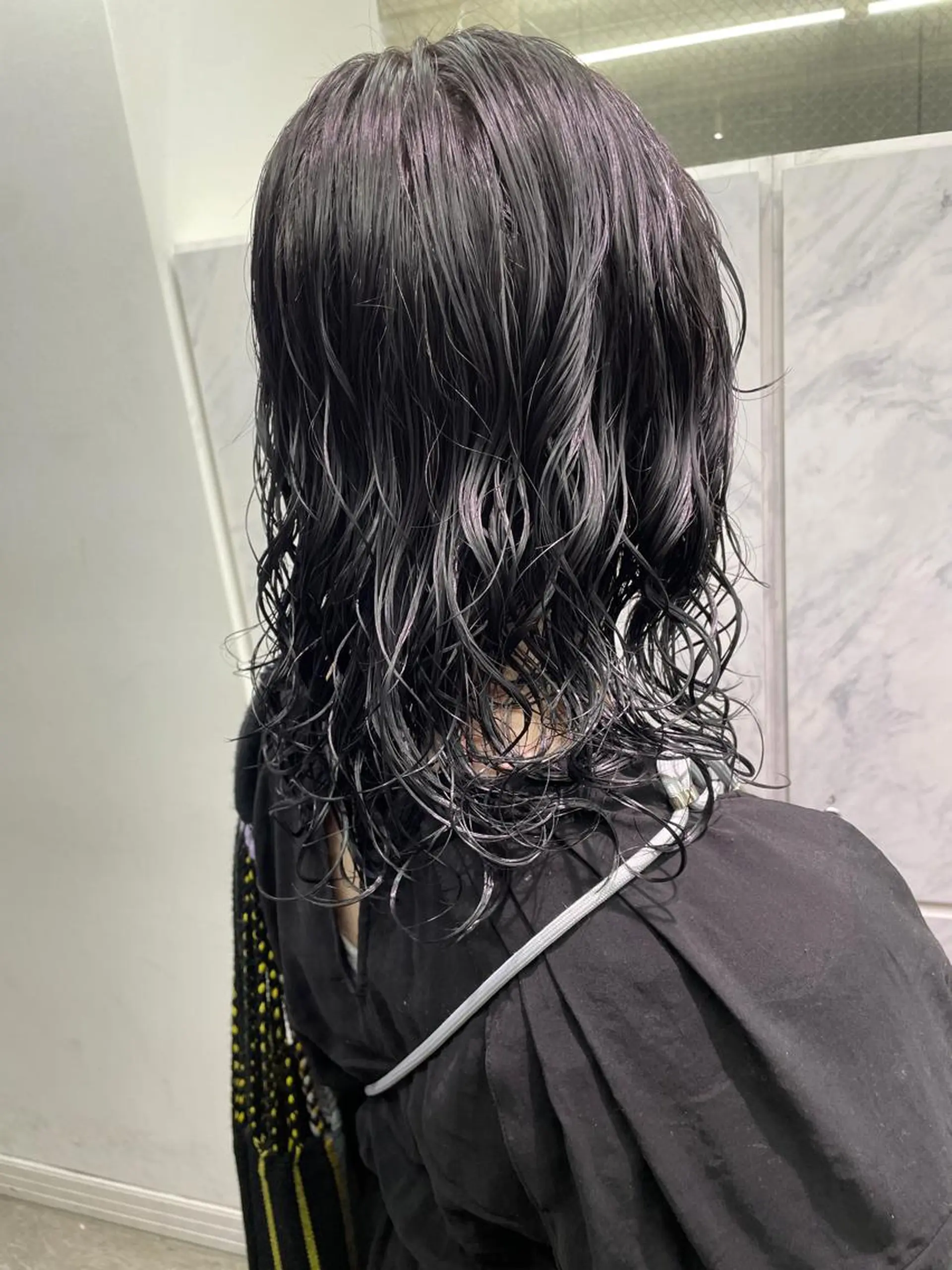 ミディアム カラー パーマ ヘアアレンジ 🪸店長ハイトーン エクステmisakiのヘアスタイル