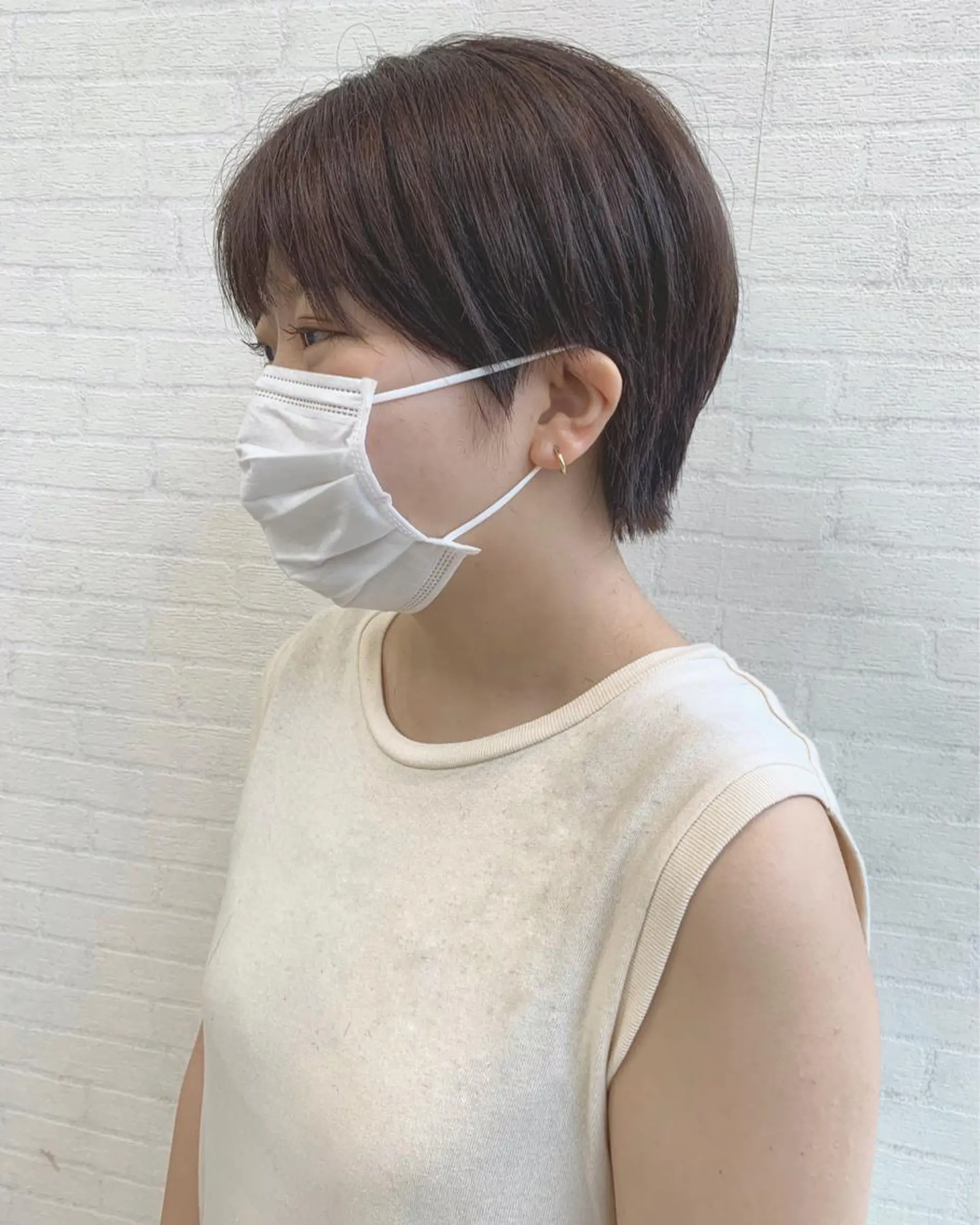 ショート カラー 切りっぱなしボブ ショートボブ ハンサムショート グレージュ ピンクカラー カット ヘアカラー トリートメント 初めてのショート お任せください✂️のヘアスタイル