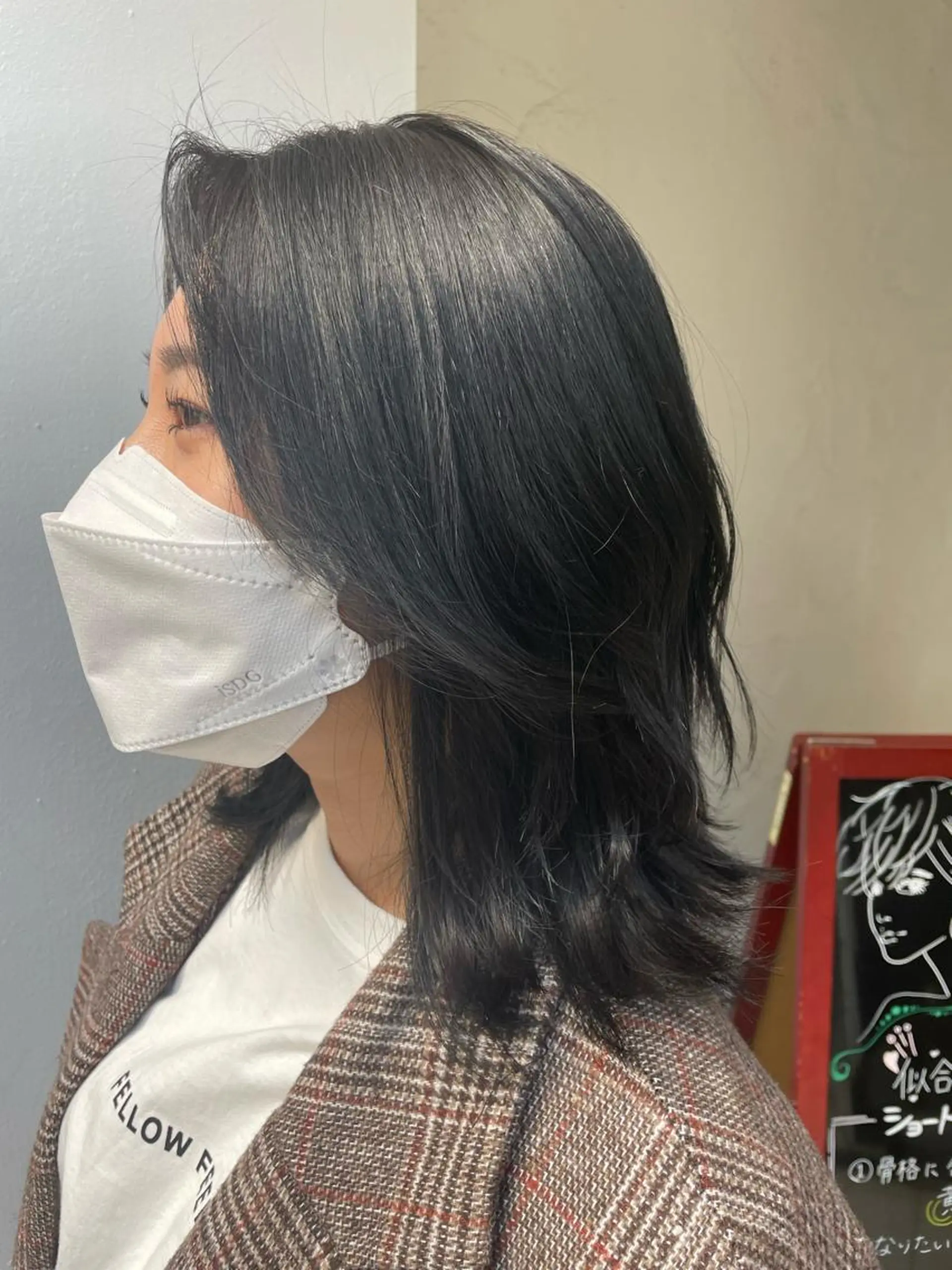 ミディアム カラー ブルーカラー ブルージュ イルミナカラー カット ヘアカラー 🌼韓国ヘア🌼 田中義也のヘアスタイル