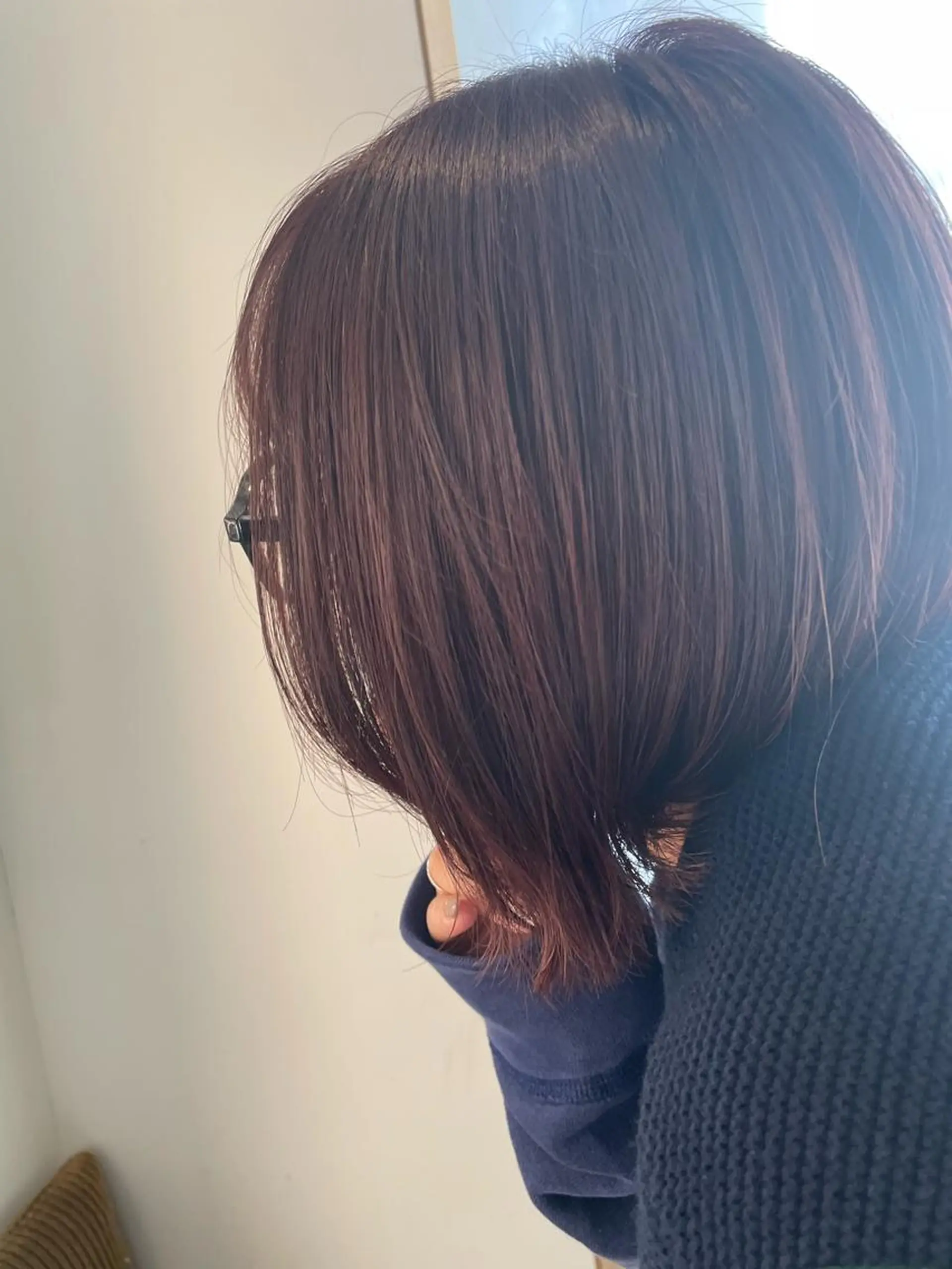 ミディアム カラー ブリーチ ブラウンカラー 透明感カラー ブリーチなしカラー ピンクカラー くびれミディアム/似 合わせ/鎌倉/edAのヘアスタイル