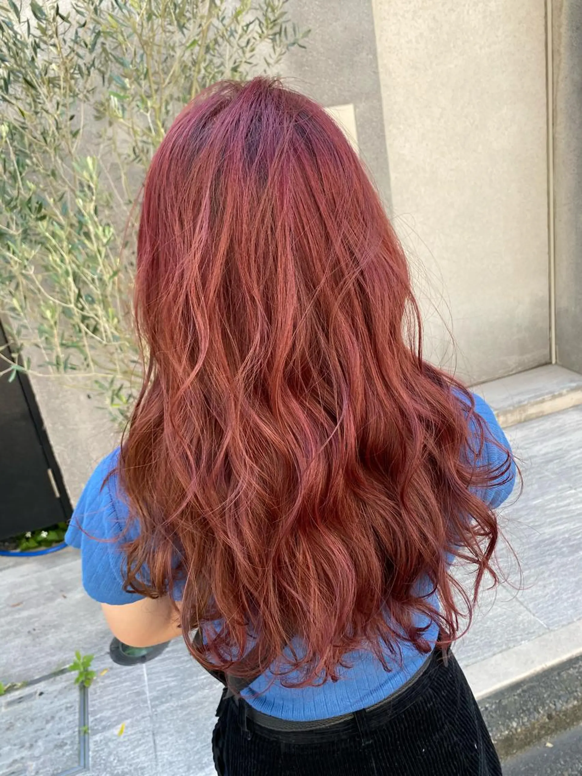 セミロング カラー ブリーチ ブリーチなしカラー ピンクカラー 赤み消し韓国ヘア レイヤー縮毛🤍渡邉のヘアスタイル