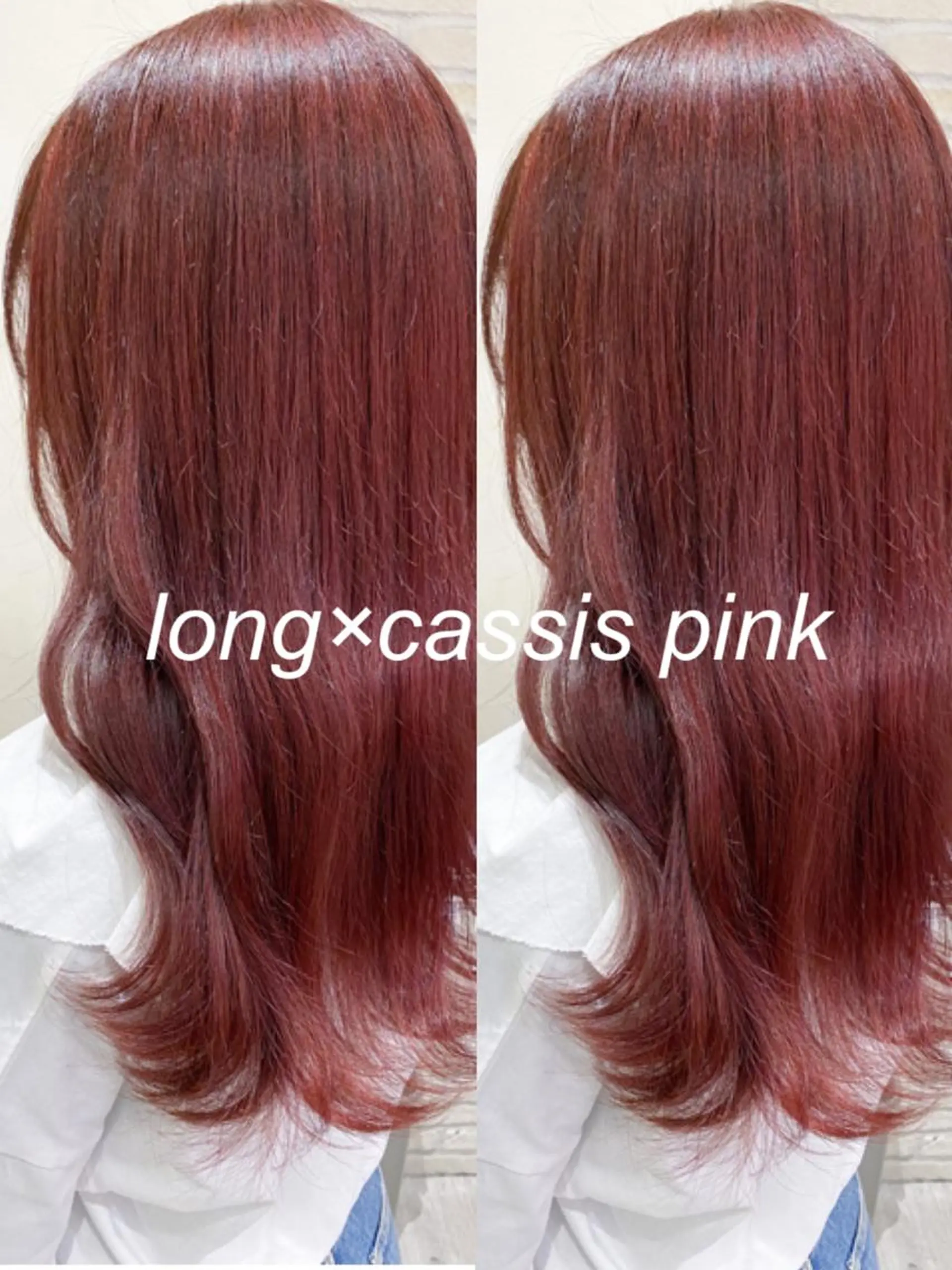 セミロング カラー ブリーチ カシス ピンクカラー ヘアカラー トリートメント 横浜🍒ルーツカラー エクステ／RIEのヘアスタイル