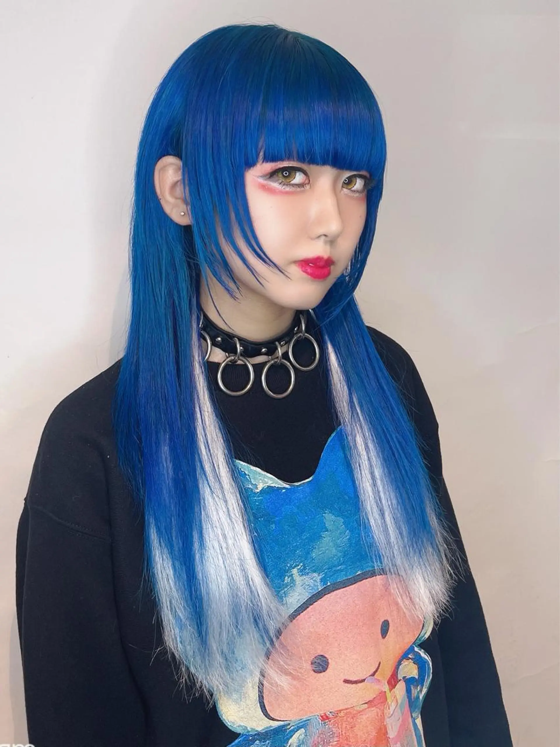 ロング カラー ヘアアレンジ ブルーカラー ウルフカット 🌈派手髪エクステ ブレイズ🌈ひろとのヘアスタイル