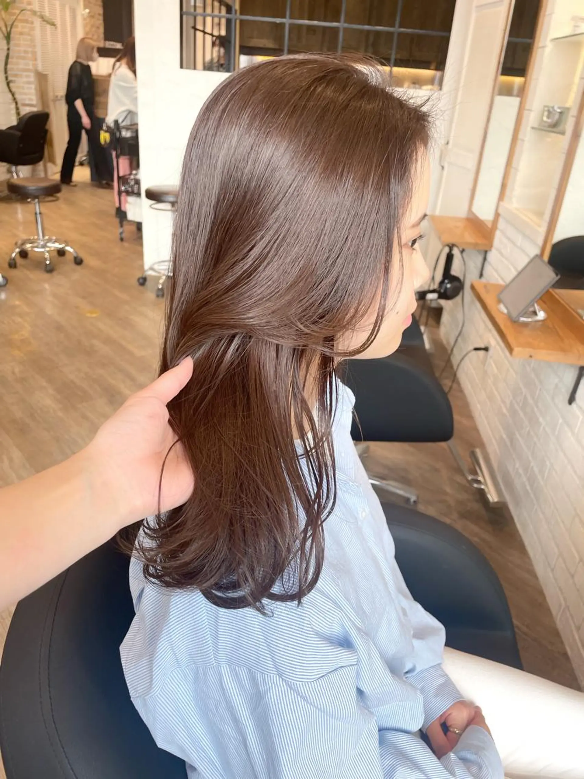 ロング 韓国風ヘア ヘアカラー トリートメント ヘアセット ✨透明感ケアカラー✨ 長野ゆきなのヘアスタイル
