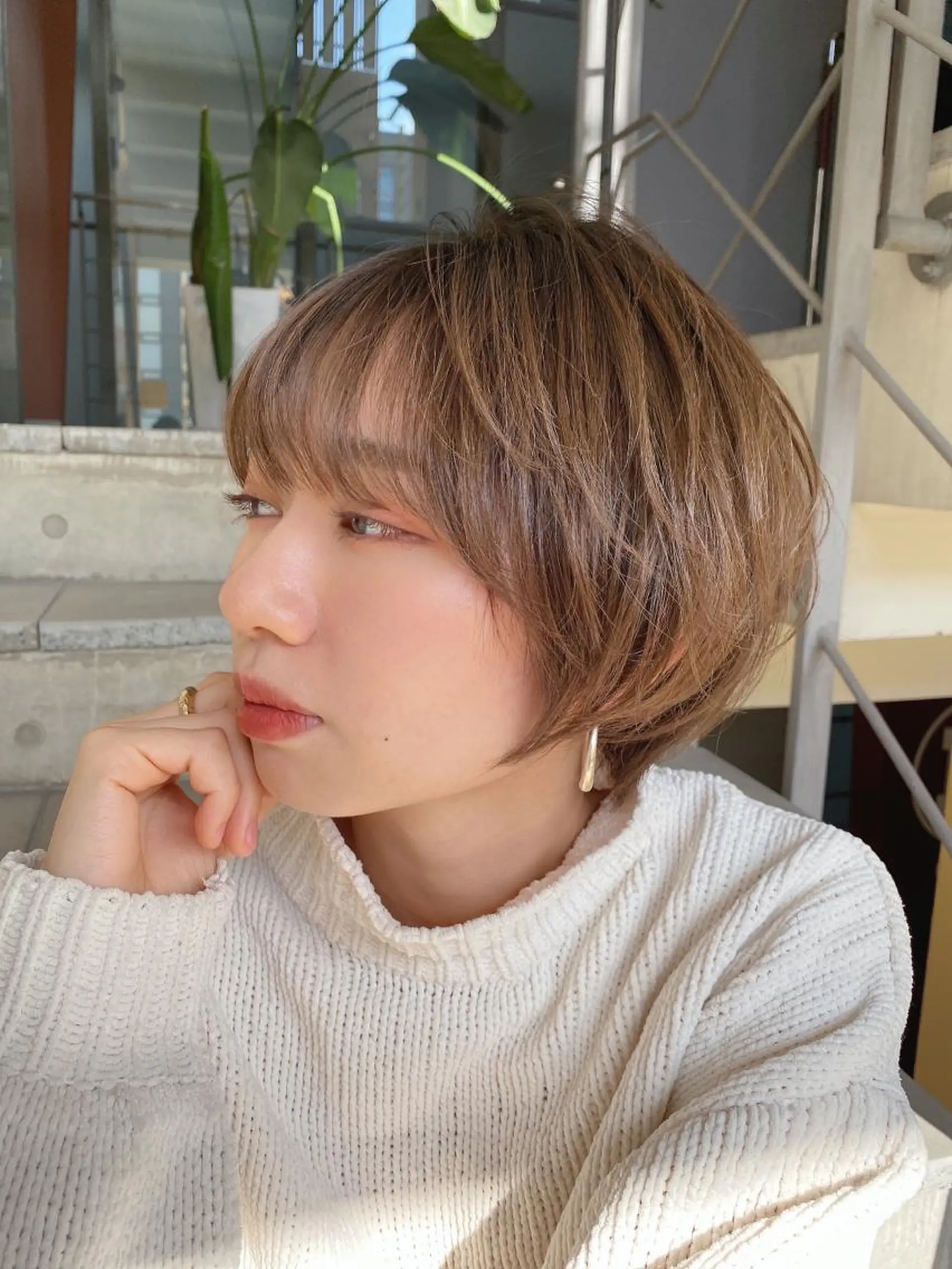 ショート カット ヘアカラー トリートメント 🌟モテ髪ショート 🌟店長　津賀涼のヘアスタイル