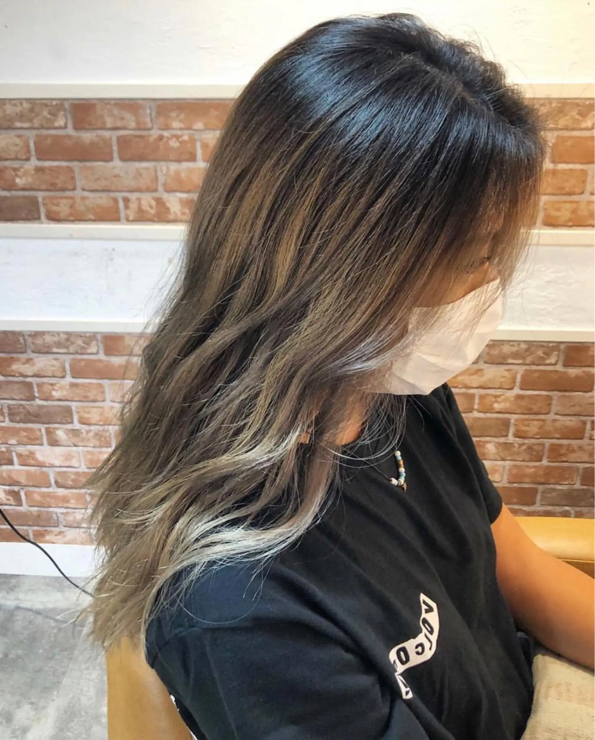 ロング ハイライト レイヤーカット 韓国／ハッシュカット ／透明感カラー／金野のヘアスタイル