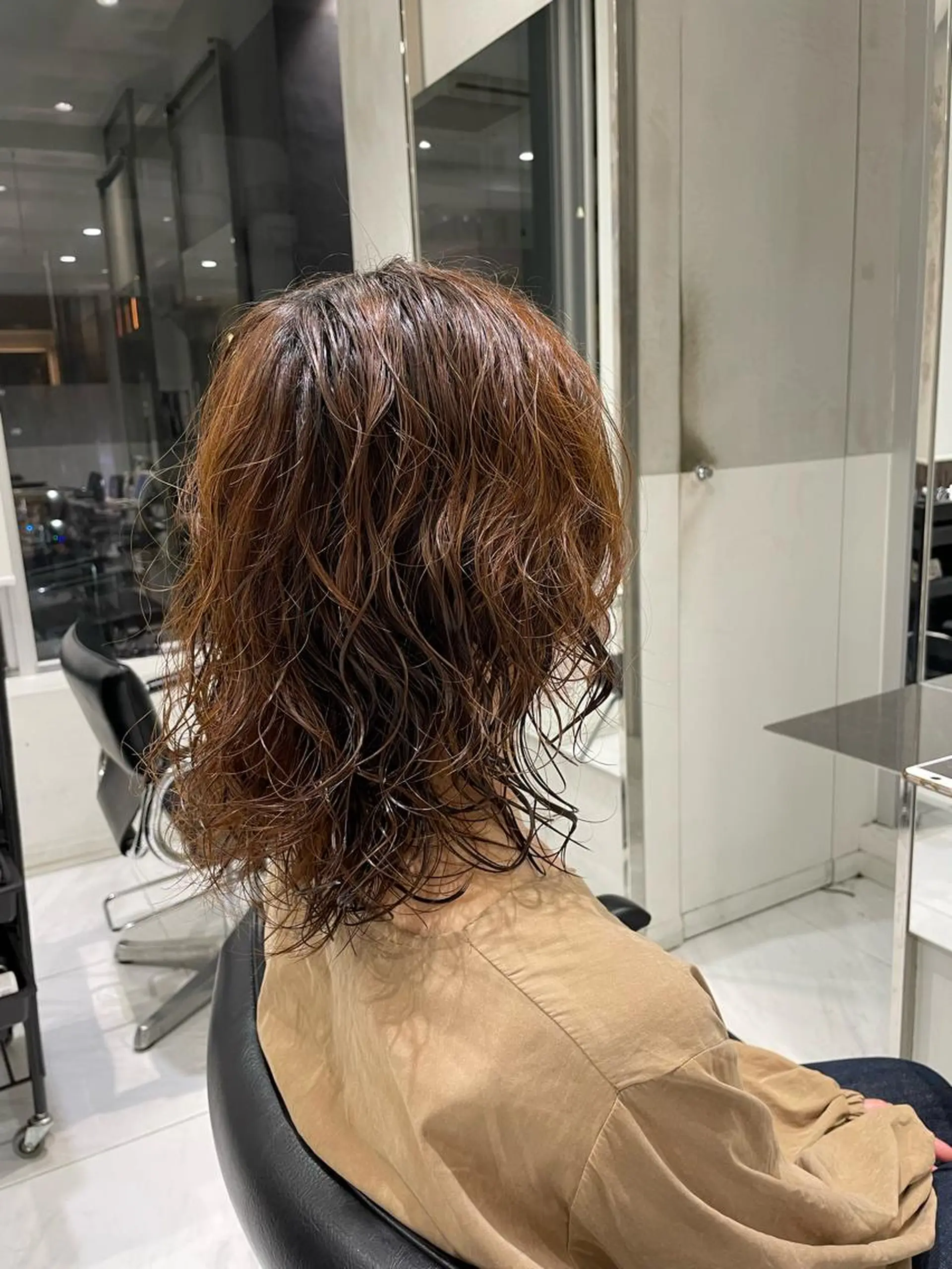 ミディアム カット パーマ トリートメント ヘッドスパ ヘアセット オリーブ カラー✨有坂映哉のヘアスタイル