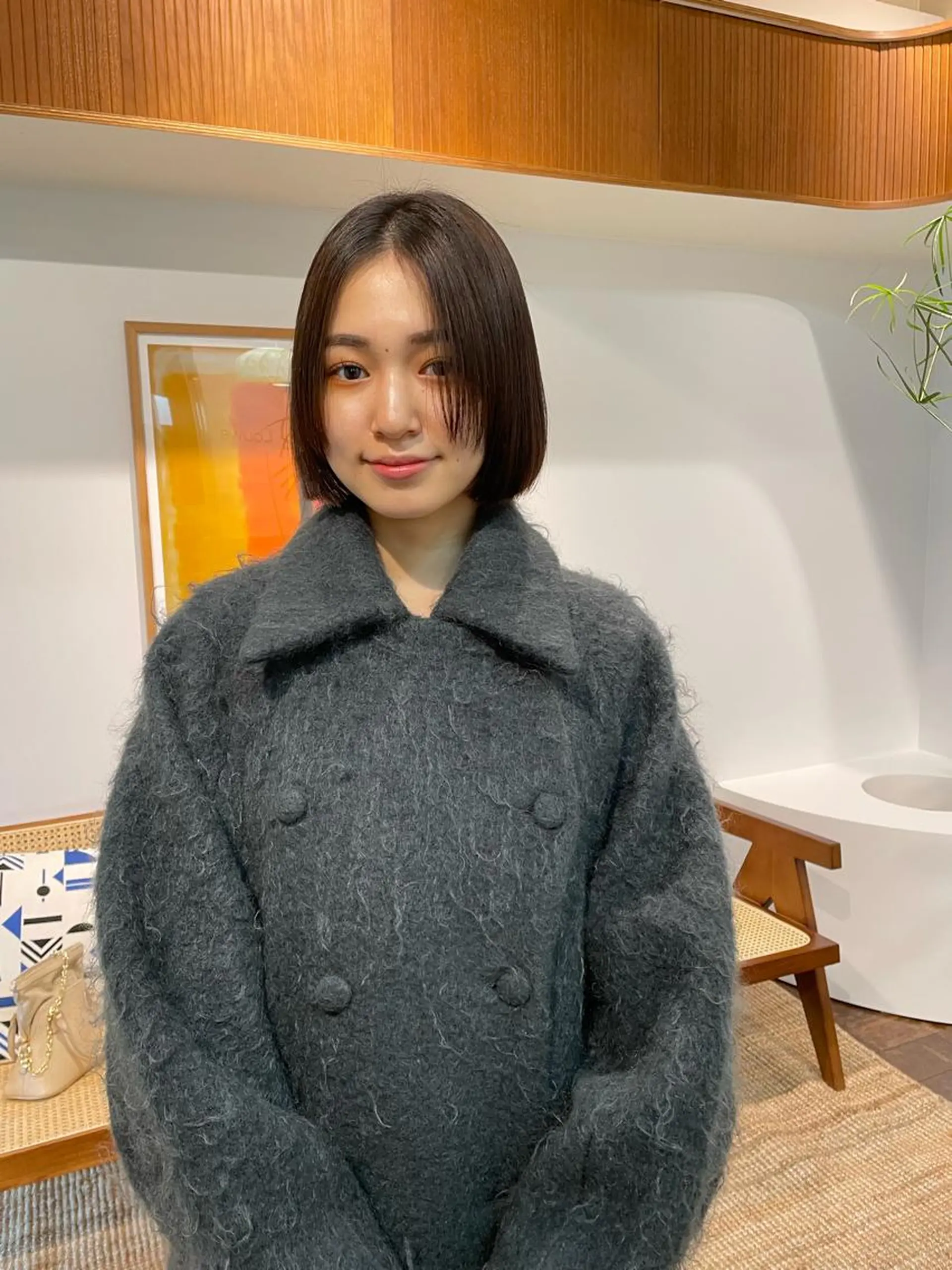 ショート カラー ボブ 顔まわりレイヤー レイヤーカット カット ヘアカラー トリートメント レイヤーカット🎀 kanaのヘアスタイル