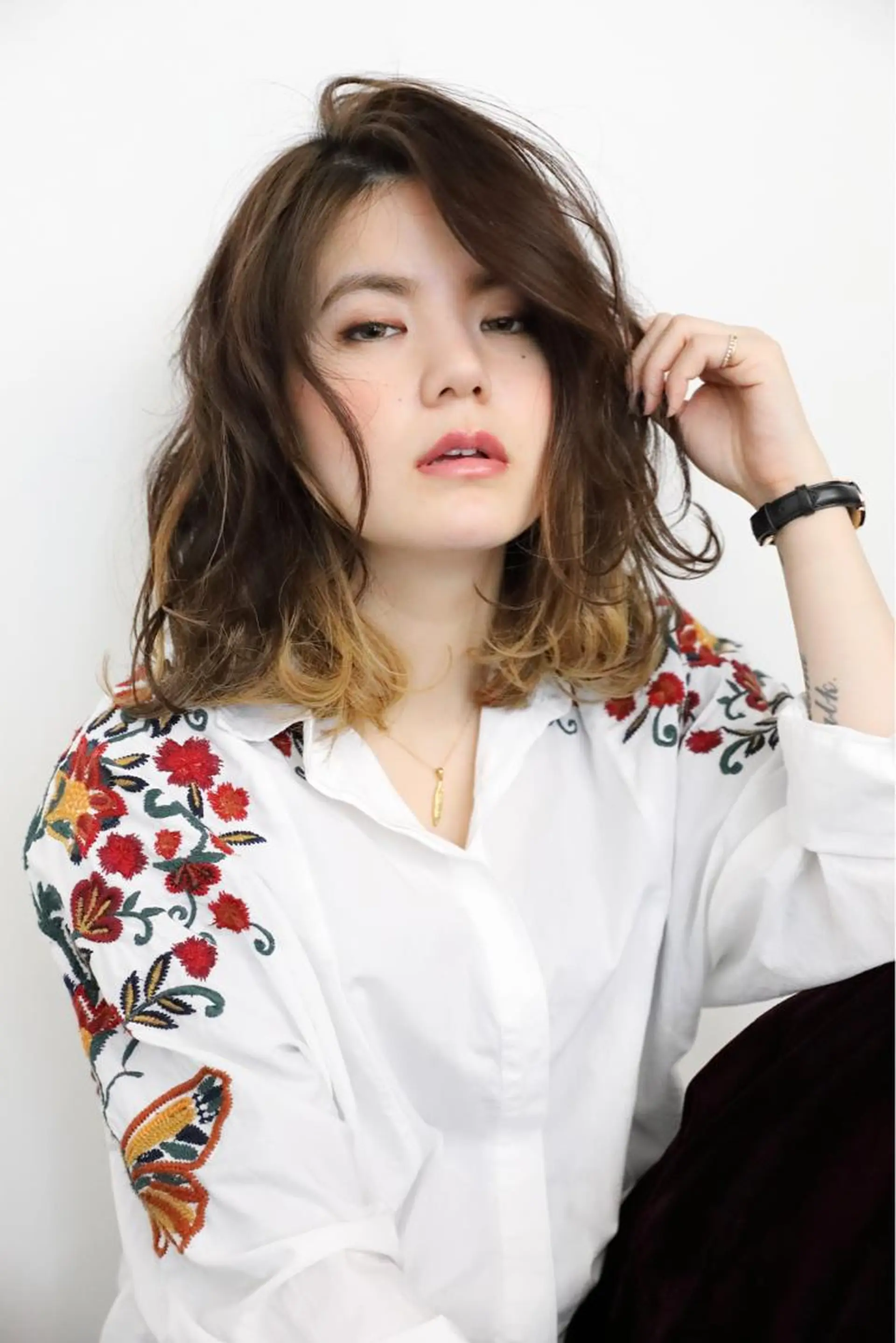 セミロング ハイライト 髪質改善 小顔カット Endearing 銀座/レイヤーカットのヘアスタイル