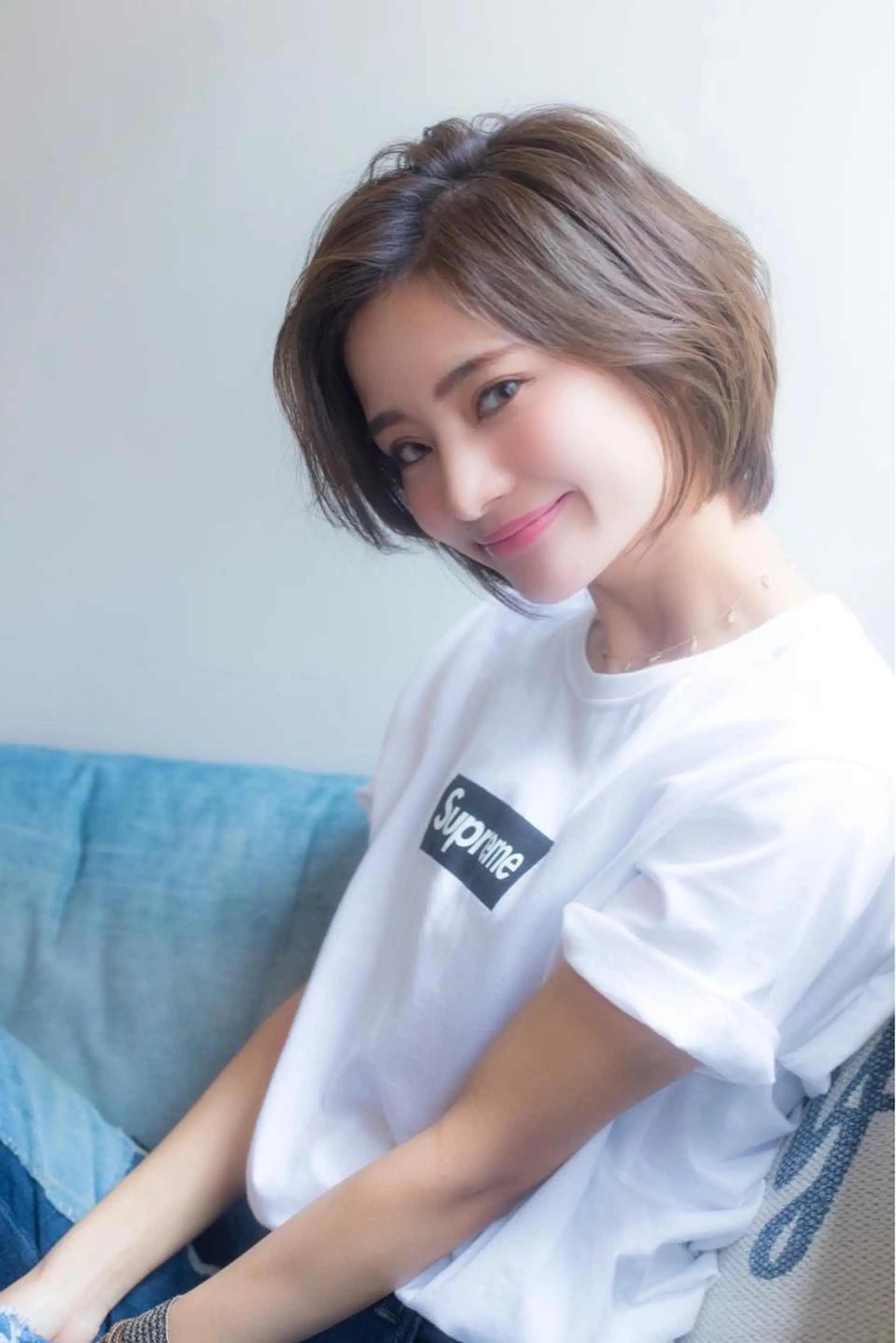 ショート カラー パーマ ヘアアレンジ アッシュ バレイヤージュ ベージュカラー ブリーチ ケアブリーチ カット ヘアカラー トリートメント 竹内ケンゴ🇰🇷 EIGHT藤沢のヘアスタイル