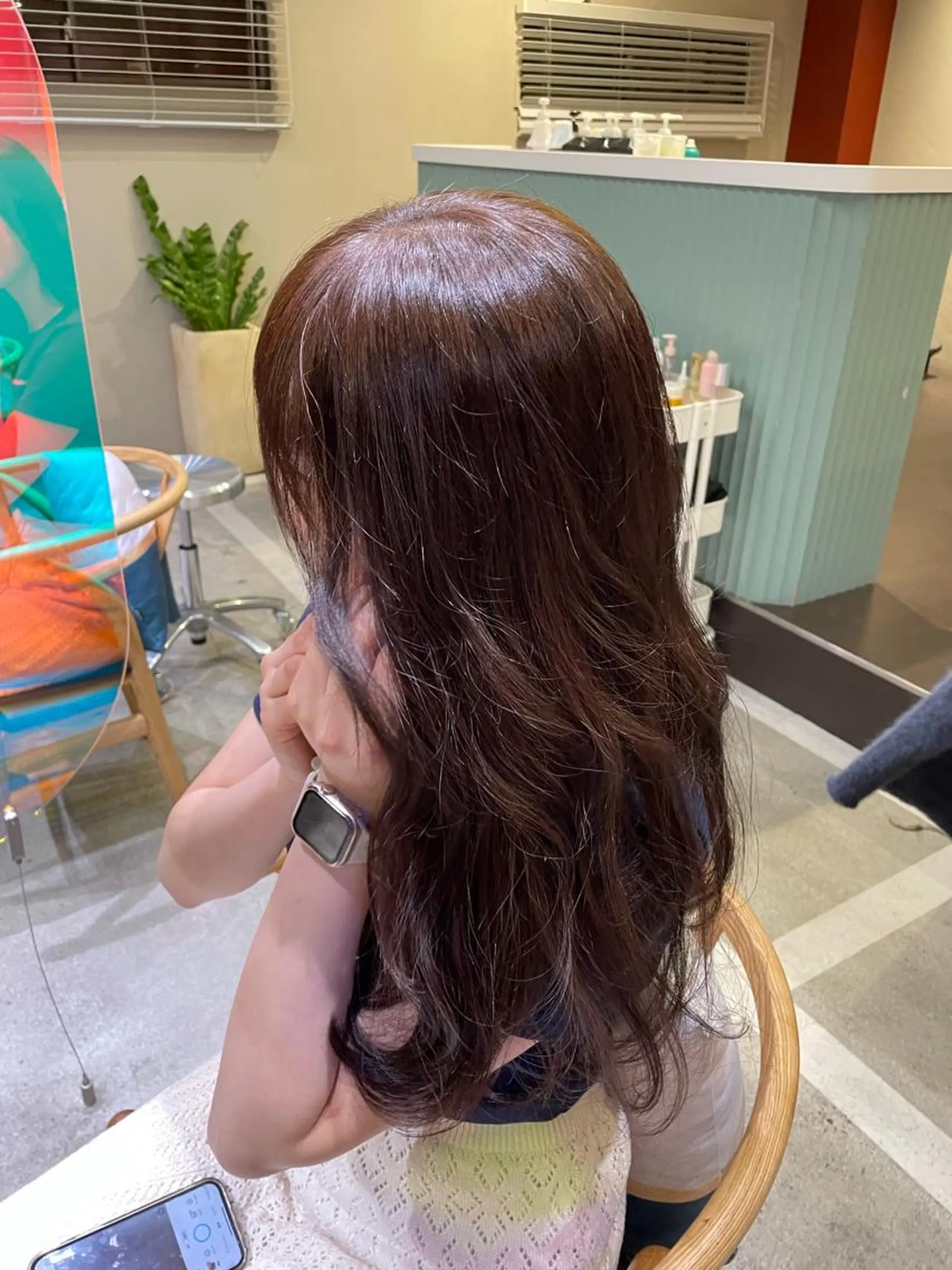 カラー ブラウンカラー オリーブブラウン レイヤーカット🍏 パーマ/ののかのヘアスタイル