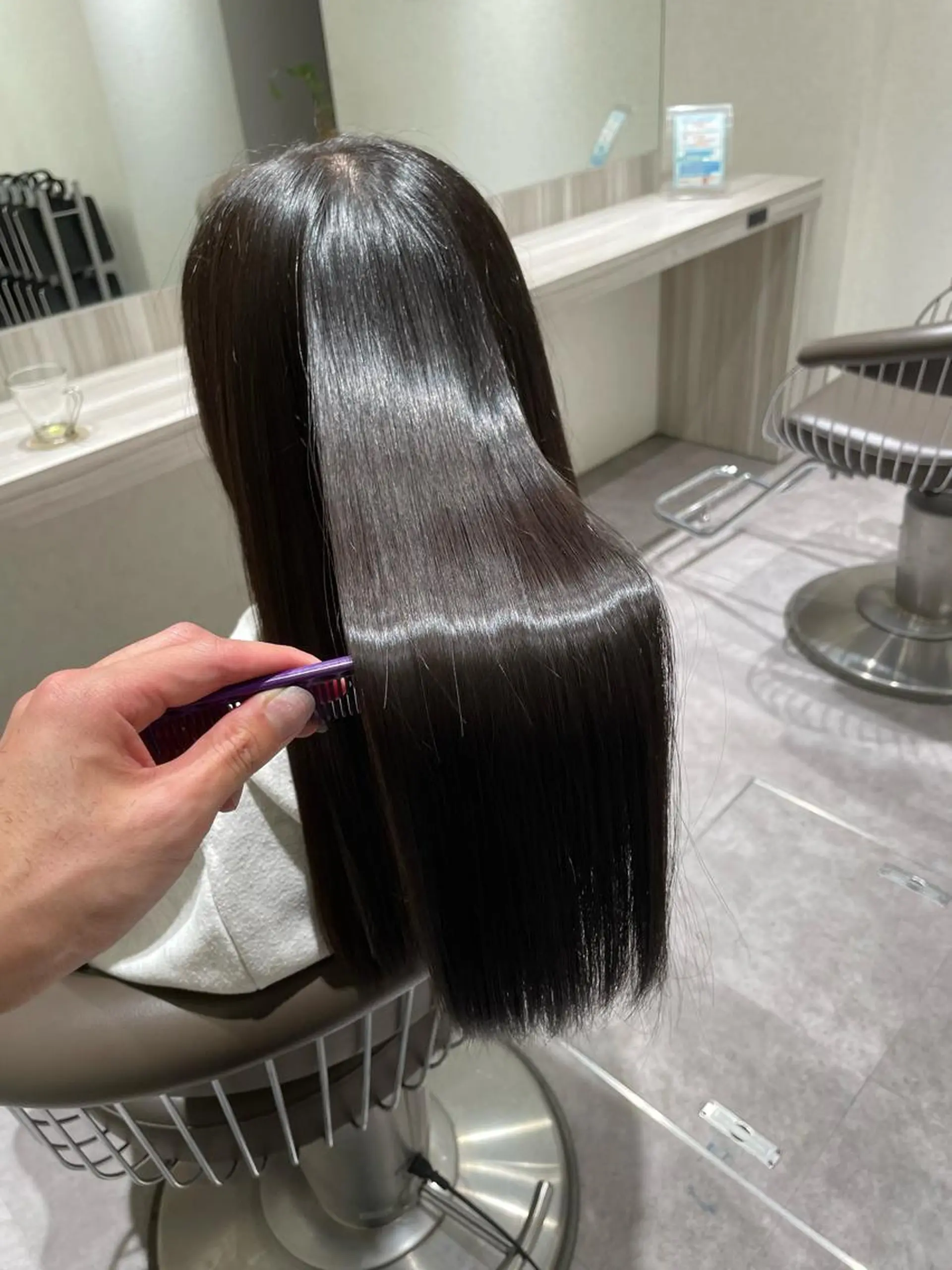 ロング 髪質改善 縮毛矯正 トリートメント 酸性ストレート メンズ特化/矢場町駅 徒歩1分/岡本一真のヘアスタイル