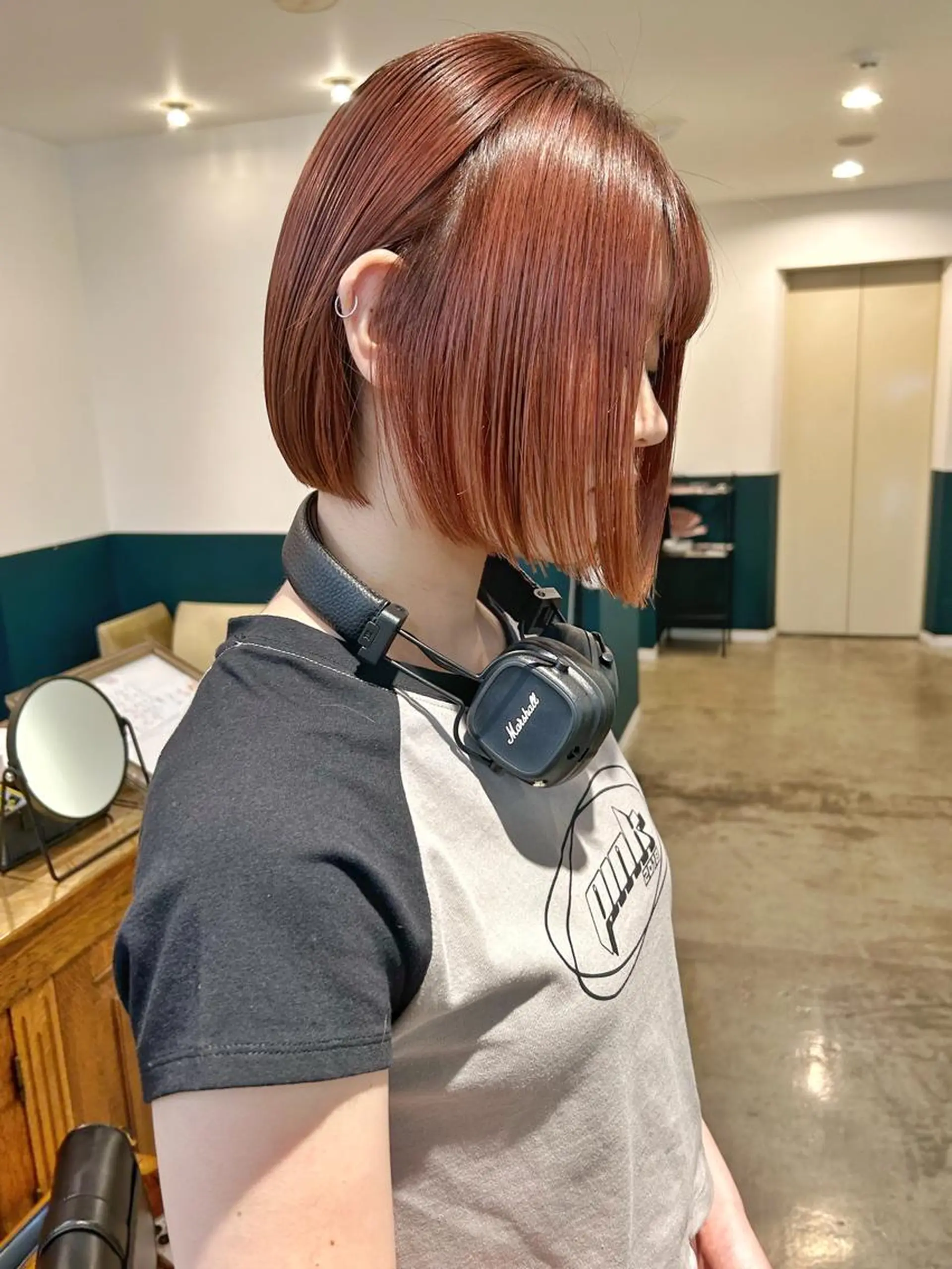 ショート カラー ベージュカラー オレンジ オレンジベージュ ボブ カット ヘアカラー カラーリスト菅野 竜矢🌈のヘアスタイル