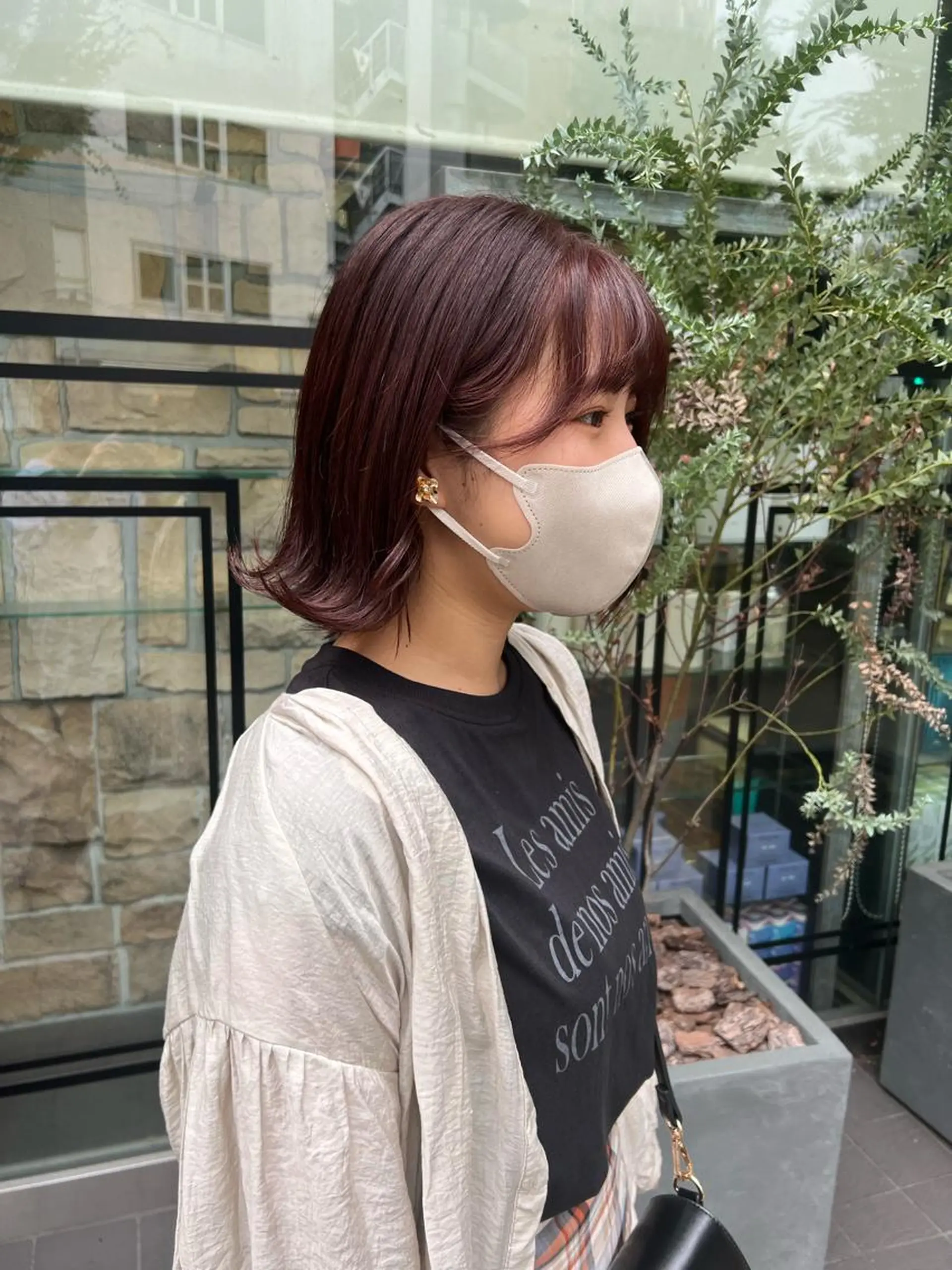 ミディアム カラー ベージュカラー ピンクカラー ピンクベージュ メンズカット松戸/韓 国/メンズパーマ航太のヘアスタイル