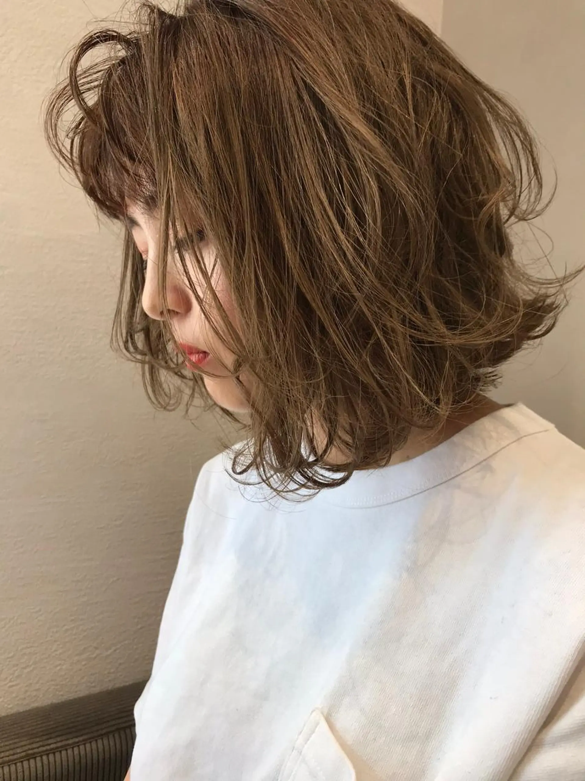 ミディアム メンズ縮毛矯正 ニュアンスパーマのヘアスタイル