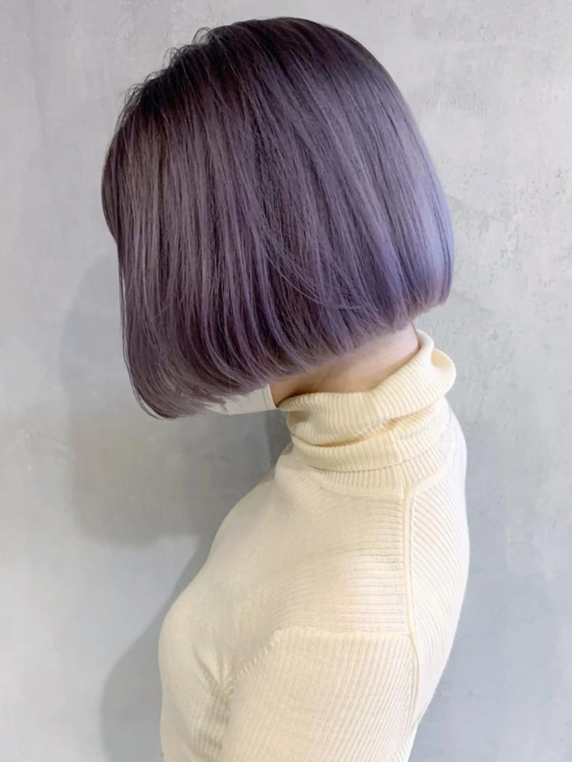 ミディアム カラー パーマ ヘアアレンジ パープルカラー シルバー ITbyALBUM 八王子店のヘアスタイル