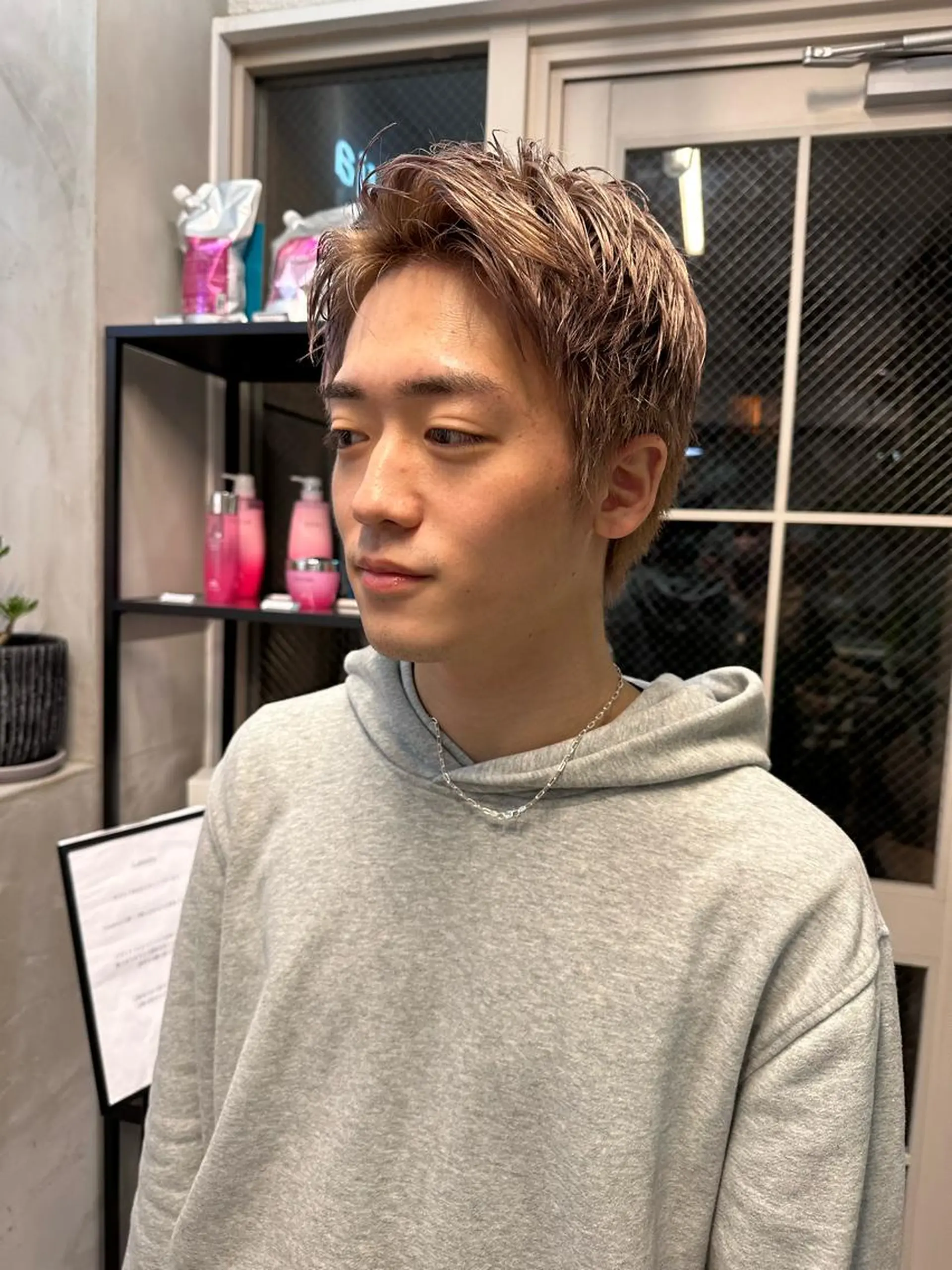 ショート カラー メンズ ヘアカラー トリートメント REINA☁️透明感 カラー/ぷつっと♡のヘアスタイル