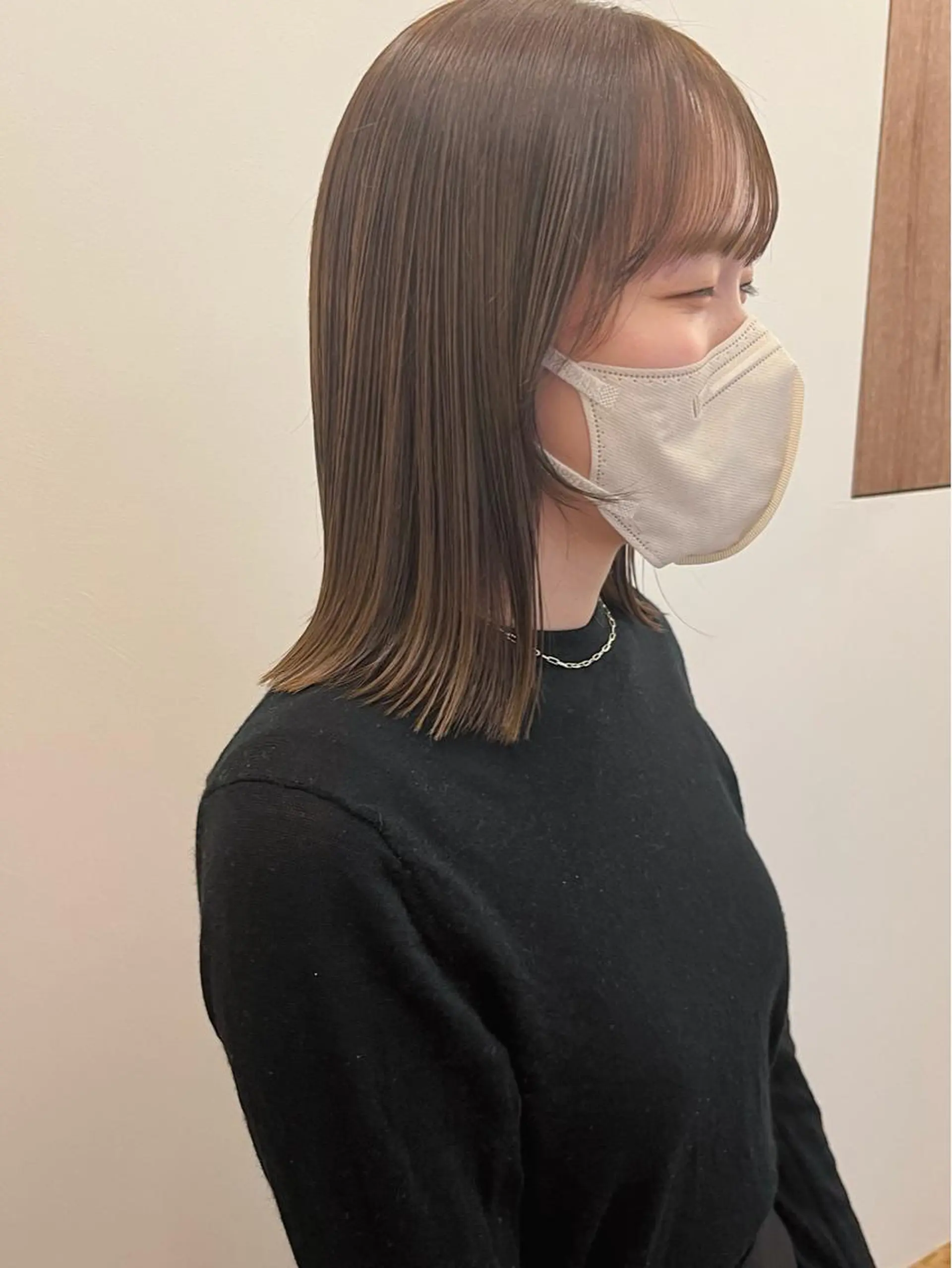 ミディアム カラー ヘアアレンジ ベージュカラー 西山 紗耶香🪽 透明感カラー/ボブのヘアスタイル