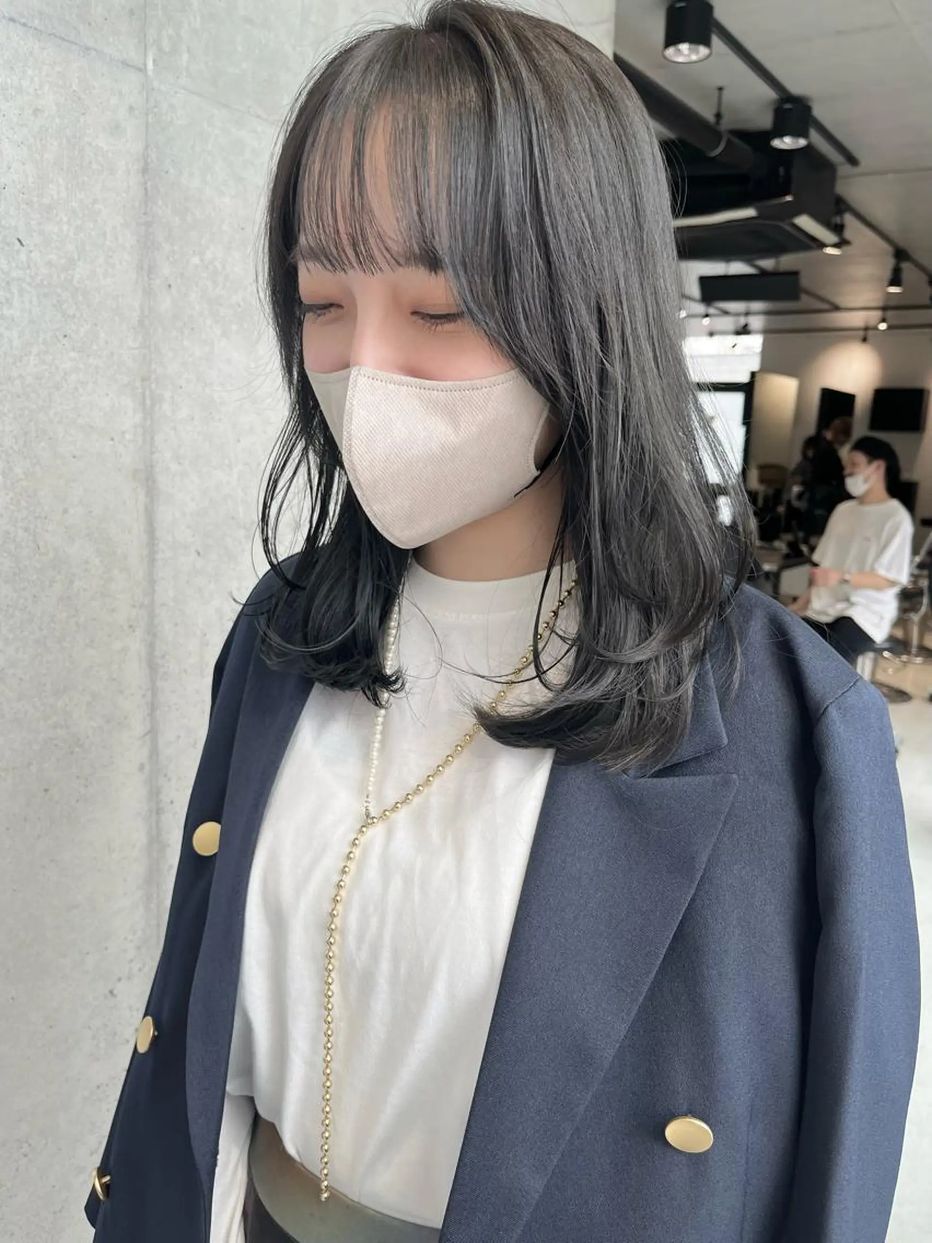 ロング カラー パーマ ヘアアレンジ カット ヘアカラー トリートメント ヘッドスパ ヘアセット 透明感/オリーブ/ グレージュ/YUKAのヘアスタイル