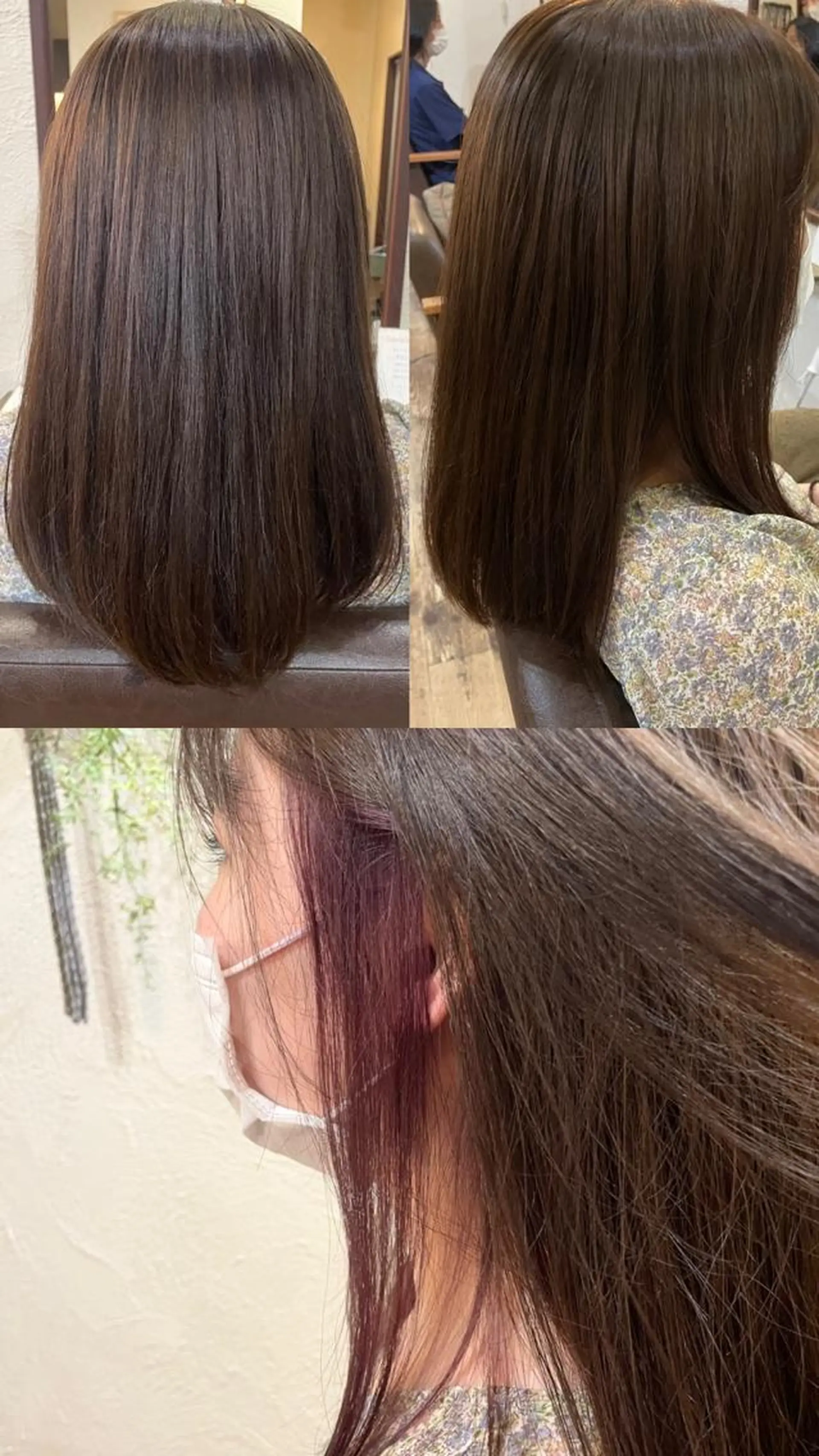 セミロング カラー ラベンダーカラー ヘアカラー 箱守 さやかのヘアスタイル