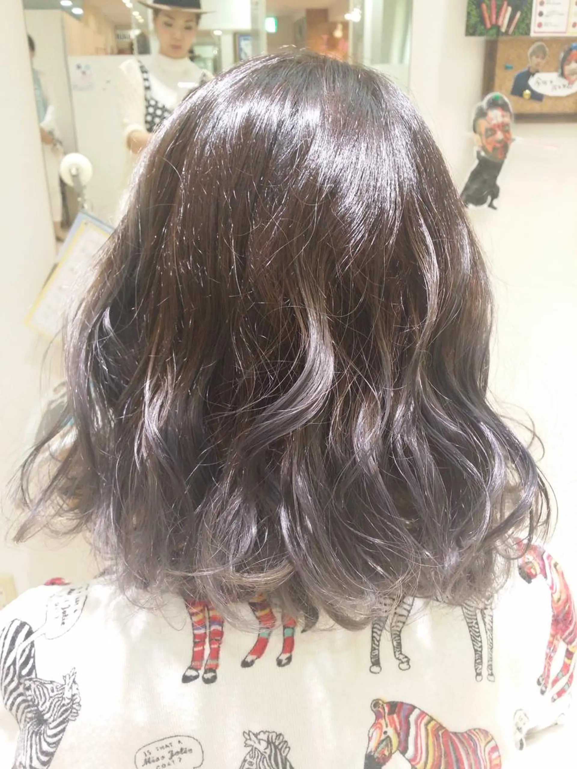 ミディアム カラー パーマ ヘアアレンジ ボブ きむえり/髪質改善 /うねり広がり改善のヘアスタイル