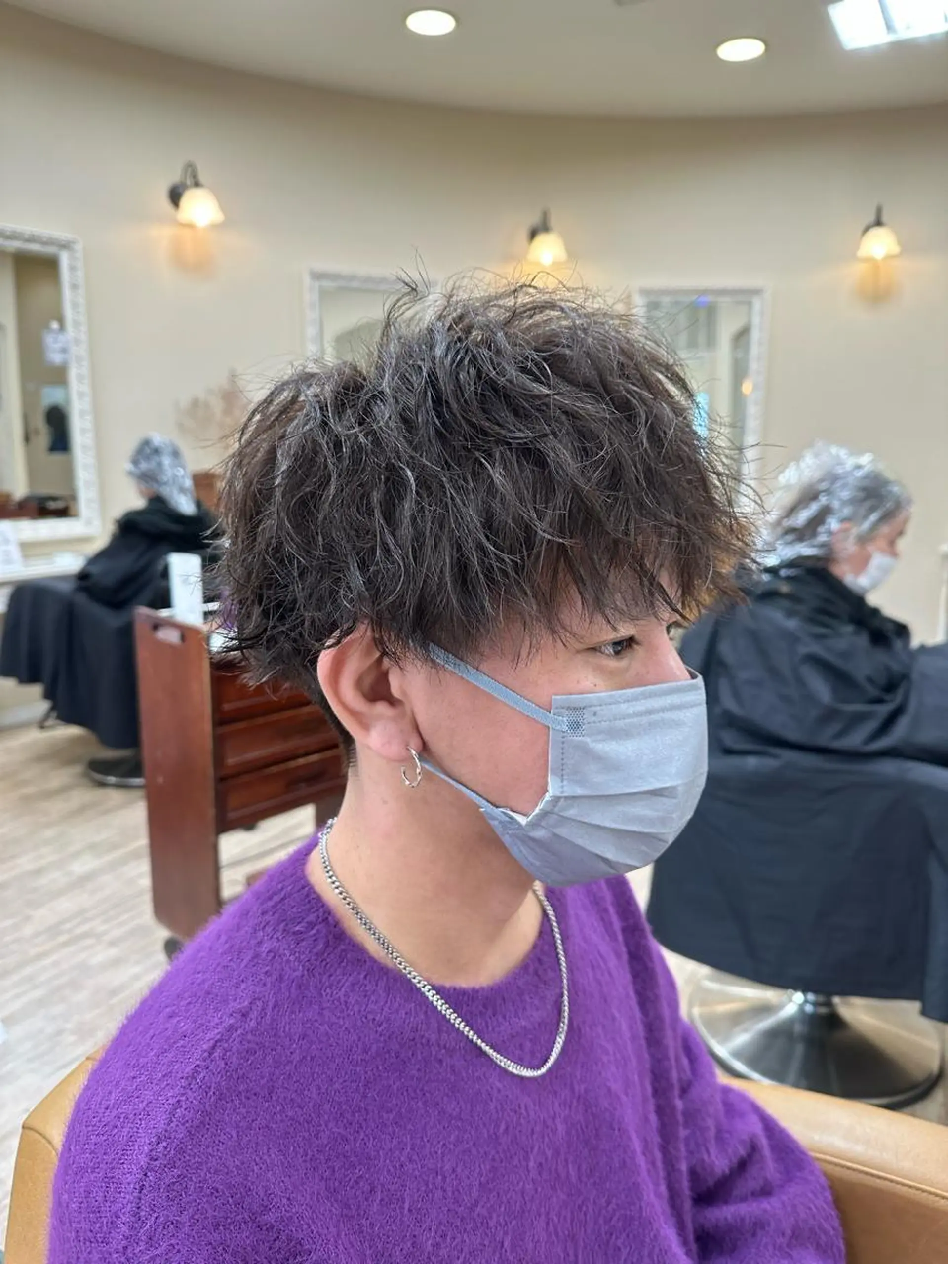 ショート カラー パーマ メンズ メンズブリーチ メンズハイライト メンズパーマ スペインカール スパイキーショート Gain KAKKY 名古屋/池下駅3分のヘアスタイル