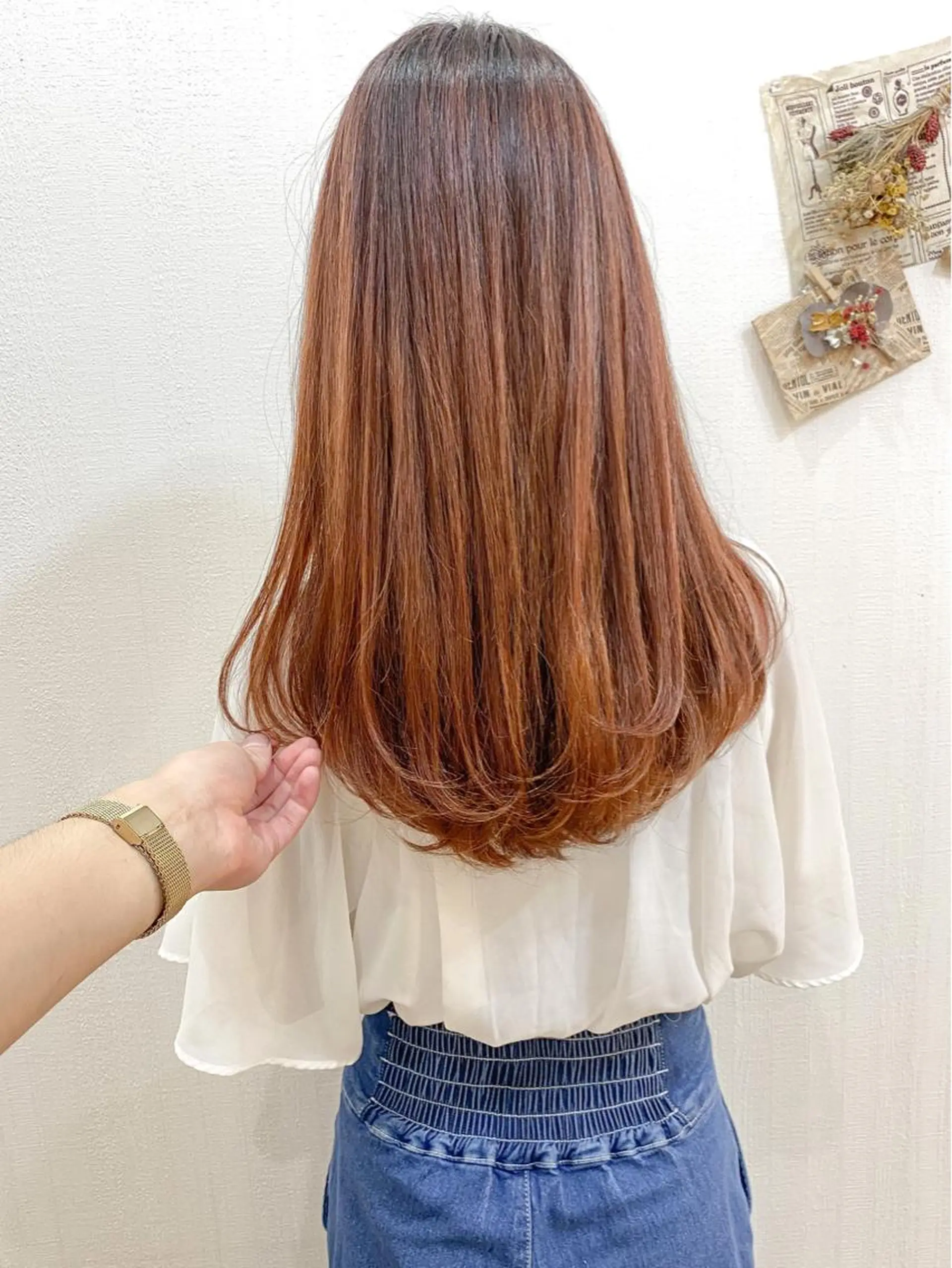 ロング カラー 横浜ブリーチムラ直し ハイトーン/ブリーチのヘアスタイル