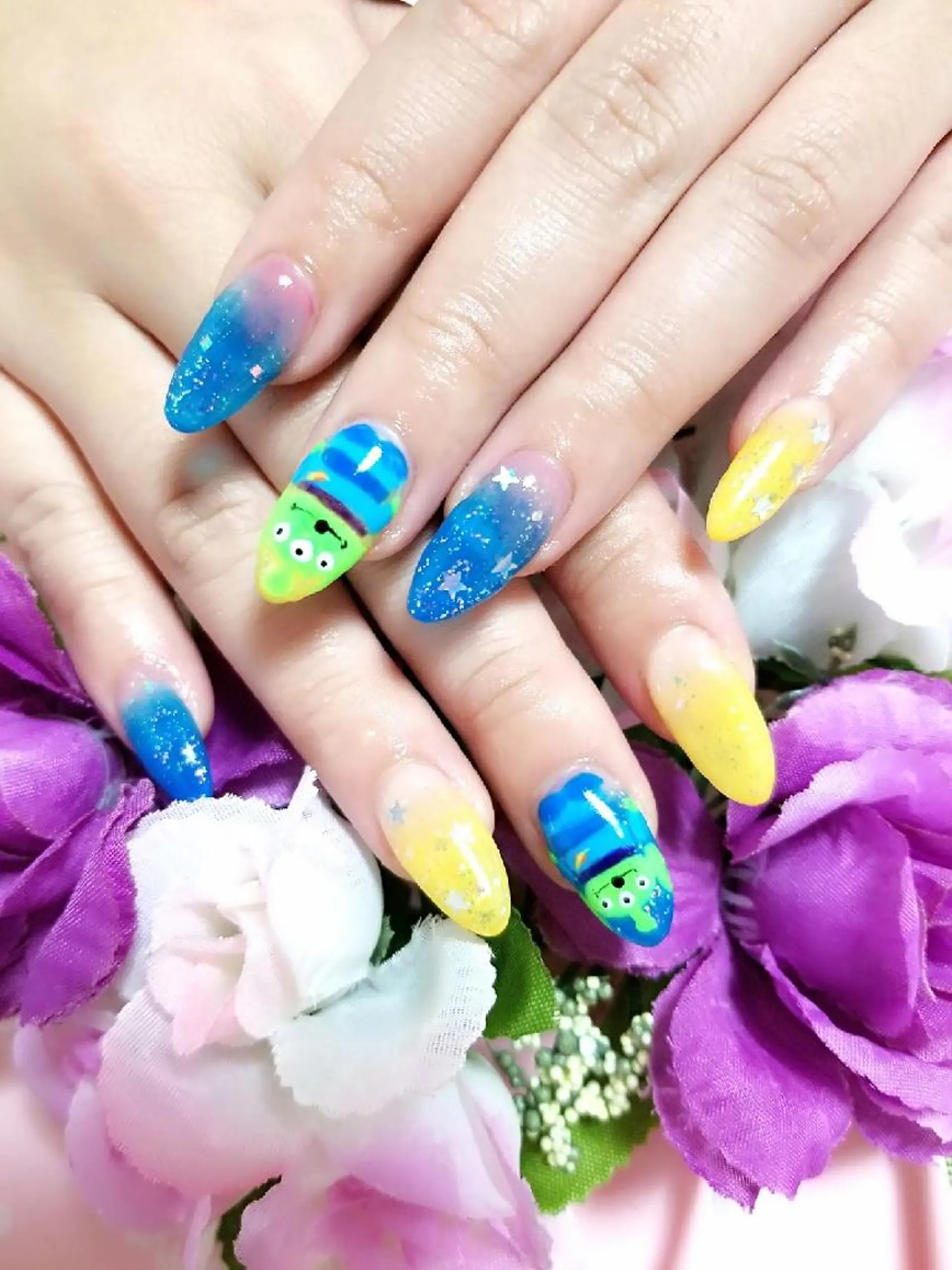 ネイル グリーン スカルプネイル nail salon ipuniのネイルデザイン