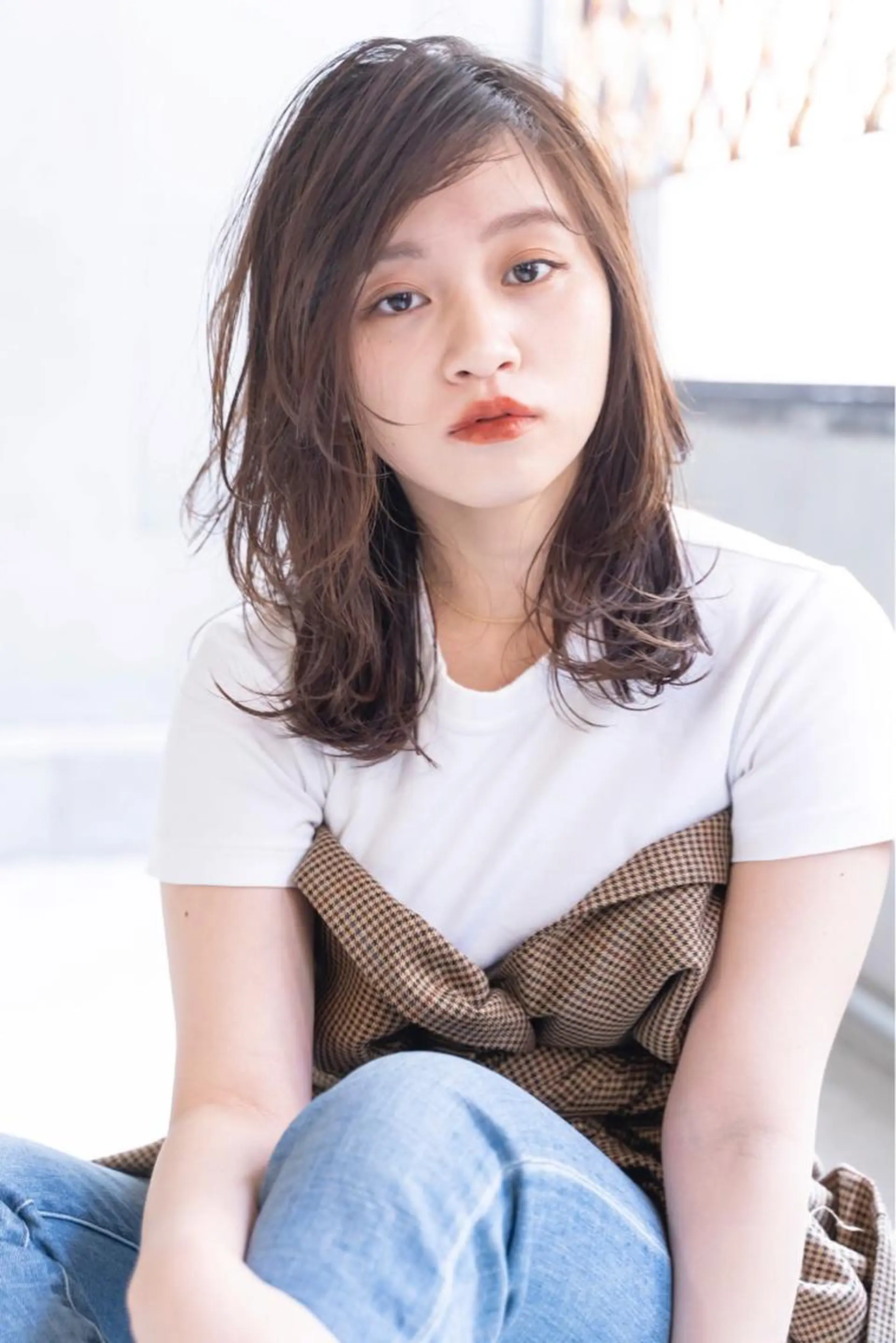 セミロング カラー ヘアアレンジ ヘアカラー トリートメント 山崎 澪 レイヤーカット/大宮のヘアスタイル