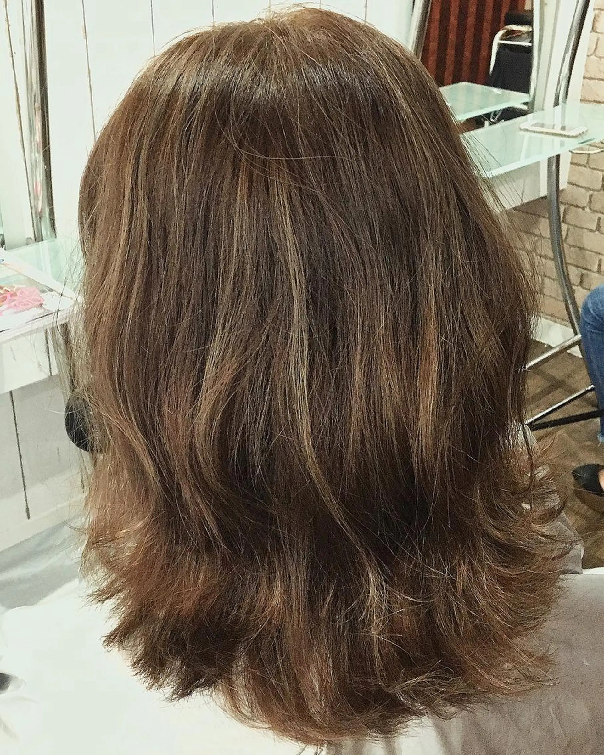 ミディアム カラー ベージュカラー ミルクティーベージュ miki 🦎のヘアスタイル