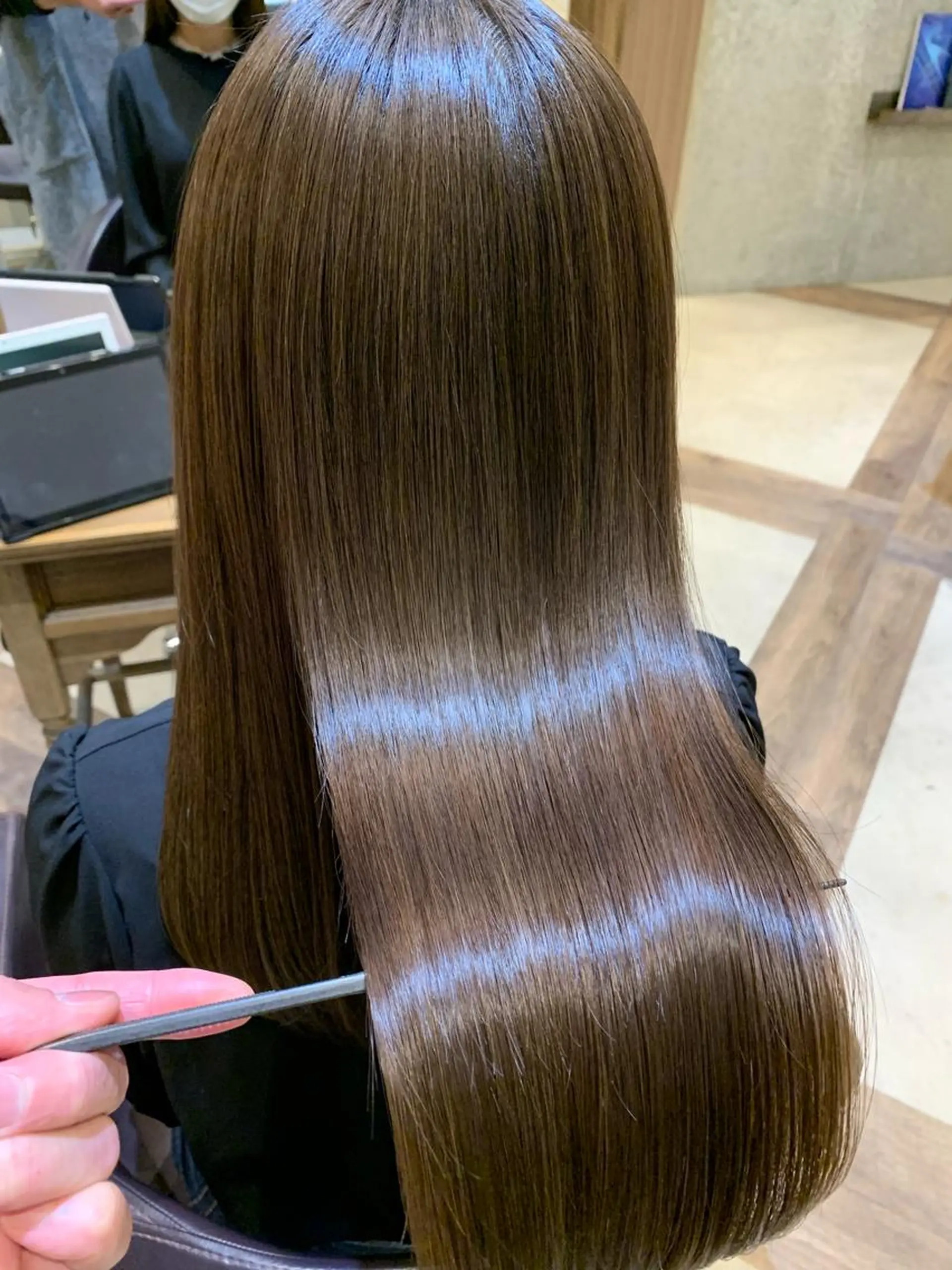 ロング カラー ブリーチ 髪質改善 トリートメント 酸性ストレート 🌟髪質改善/透明感 🌟代表RYOのヘアスタイル