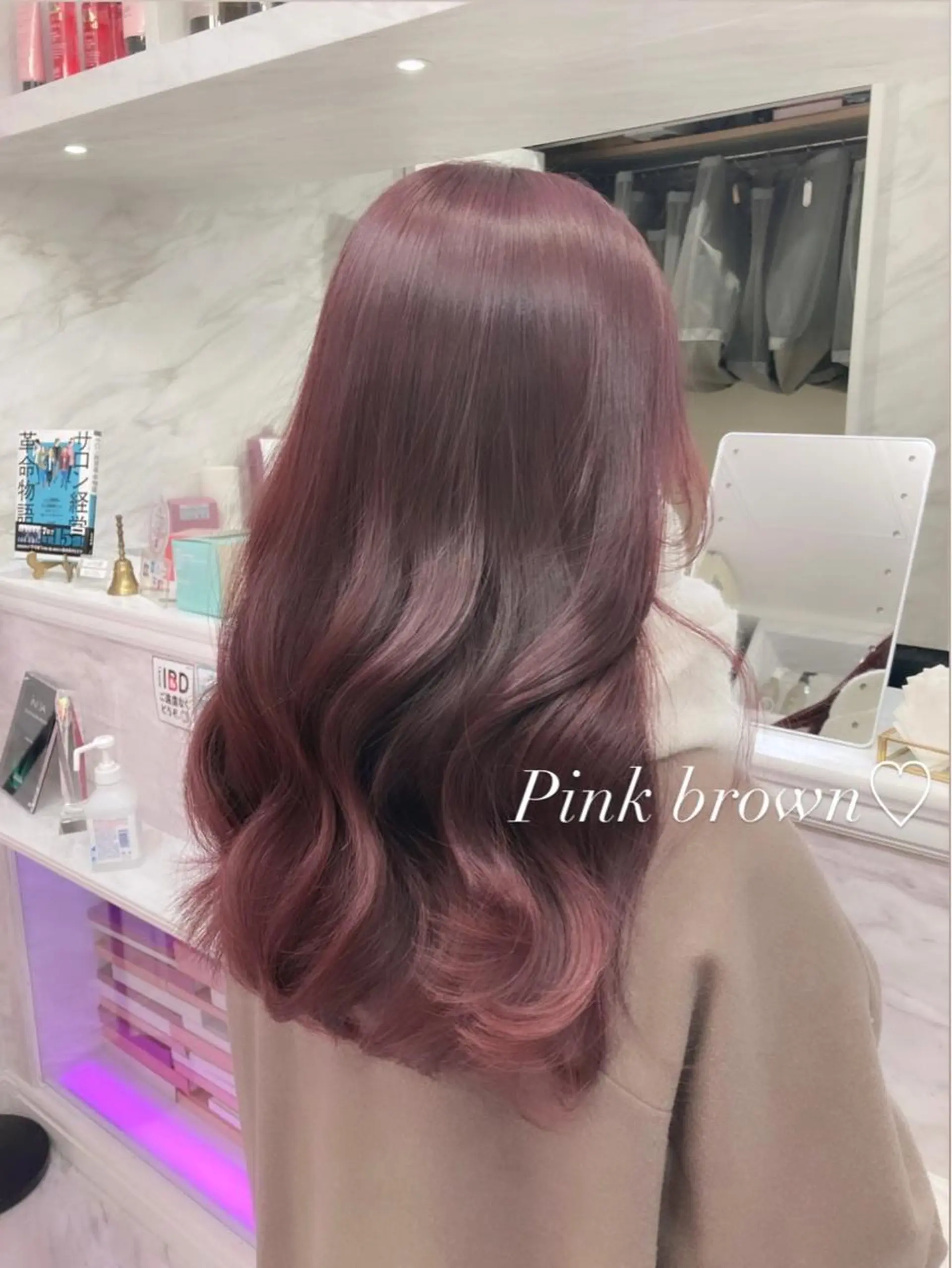 セミロング ピンクブラウン カット ヘアカラー 🩷韓国ヘア/ヨシン モリ🩷Maikaのヘアスタイル