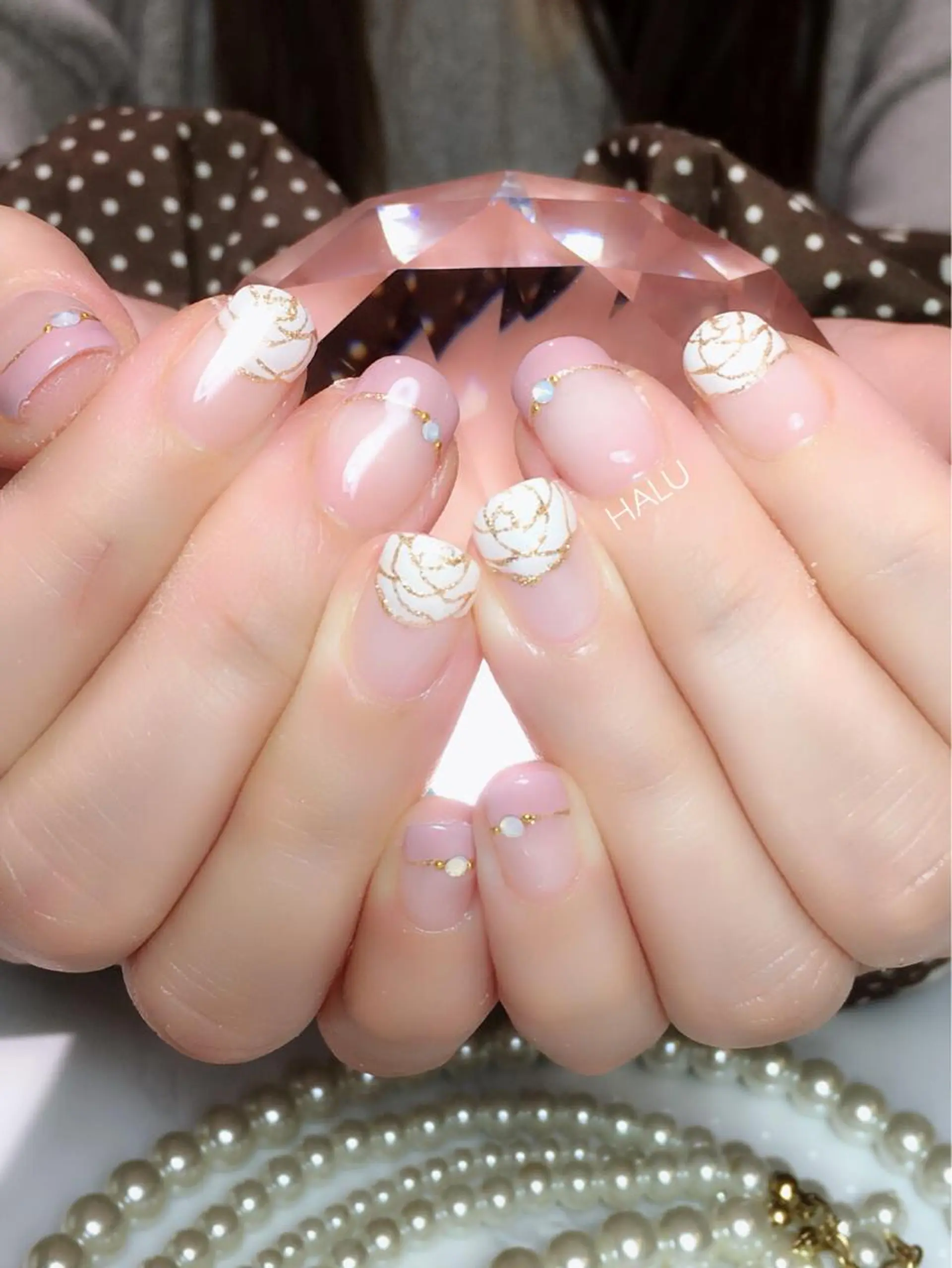 ネイル ブルー フレンチネイル ピンク 春ネイル HALU ハルのネイルデザイン