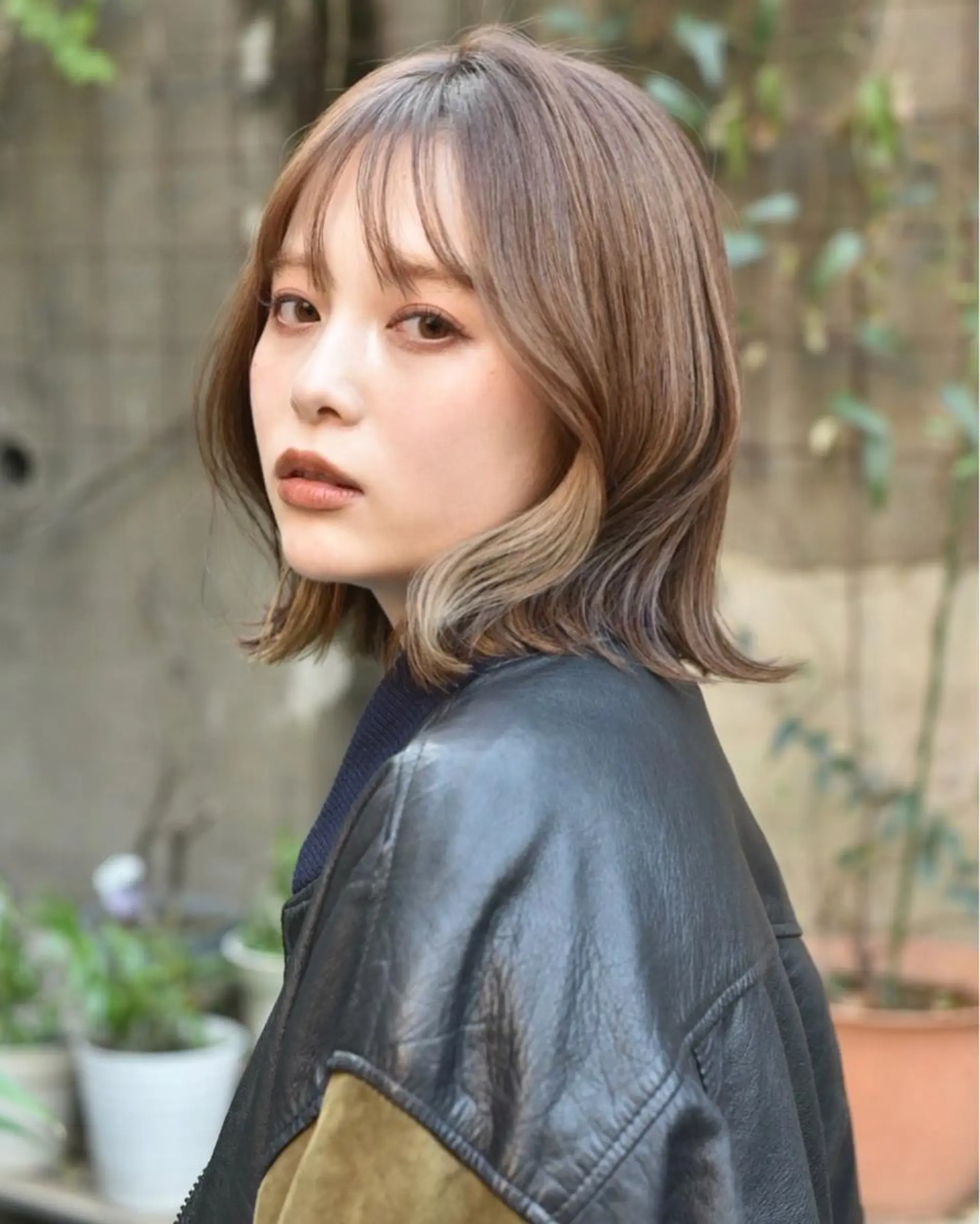 ミディアム カラー ハイトーンを育てる ブリーチカラー/牧原のヘアスタイル