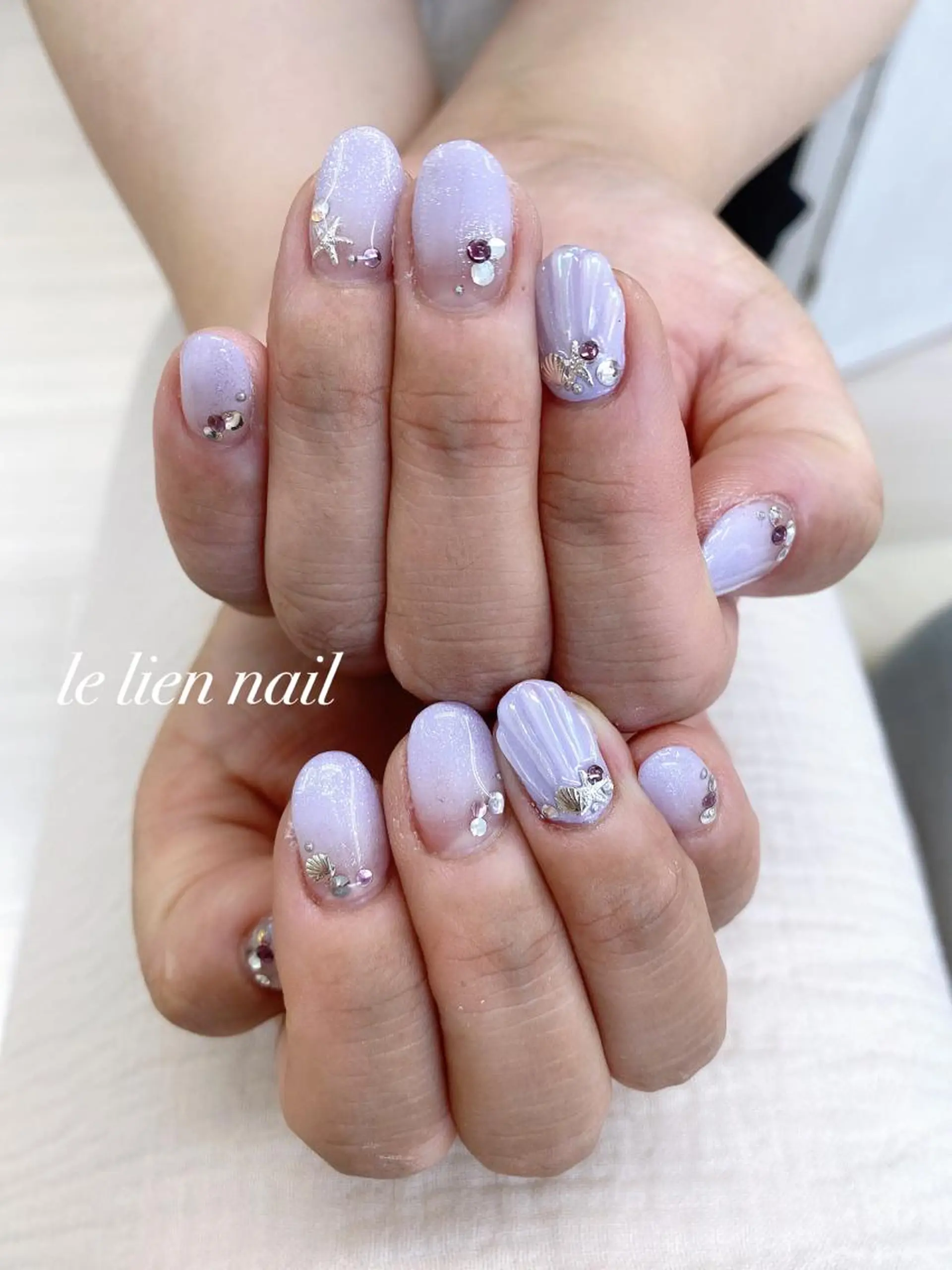 ネイル パープル 夏ネイル le lien nailのネイルデザイン