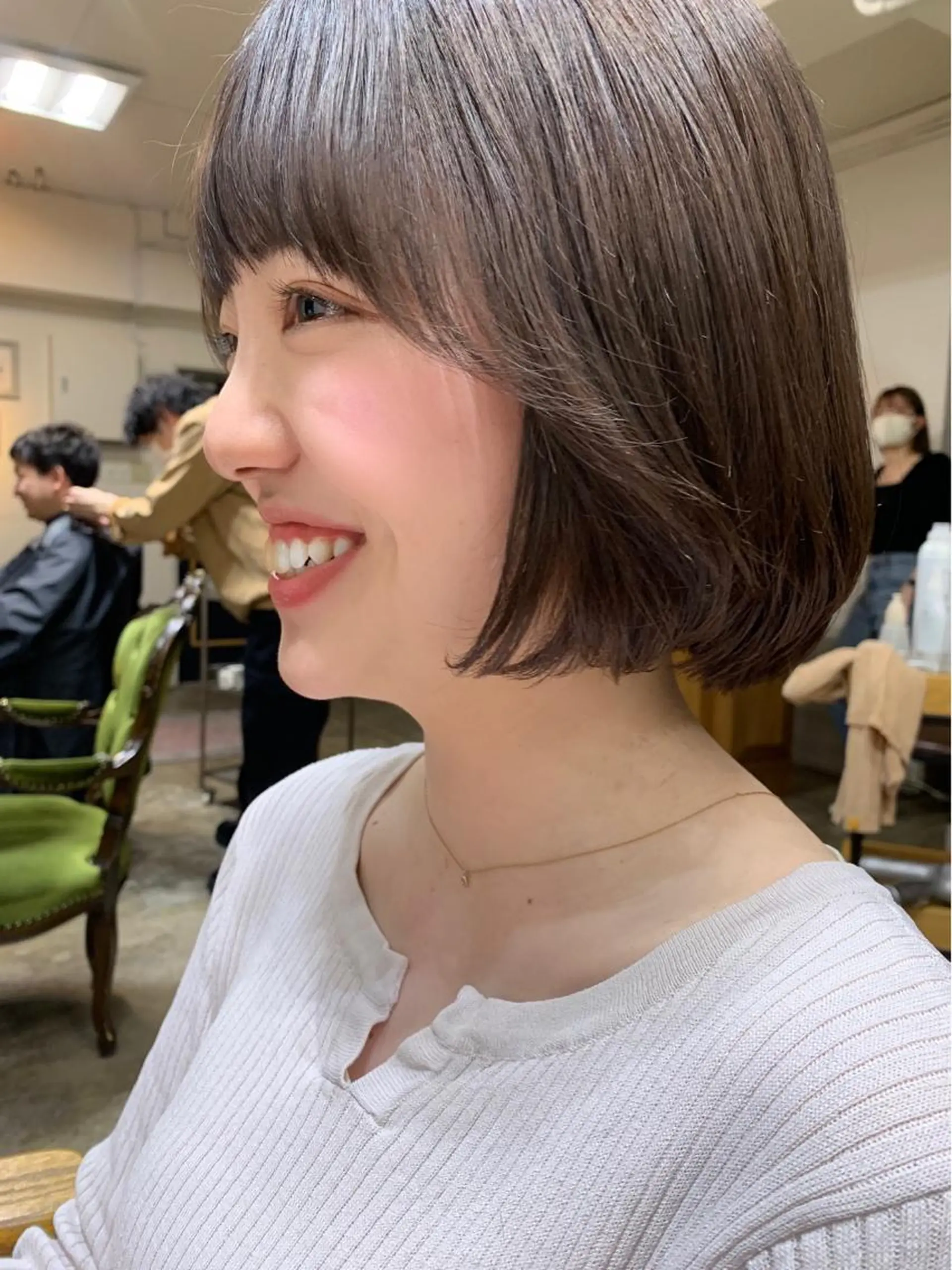 ショート カラー グレージュ ラベンダーカラー ボブ エギョモリ 顔周りカット HARUKA ♡モデル募集中♡のヘアスタイル