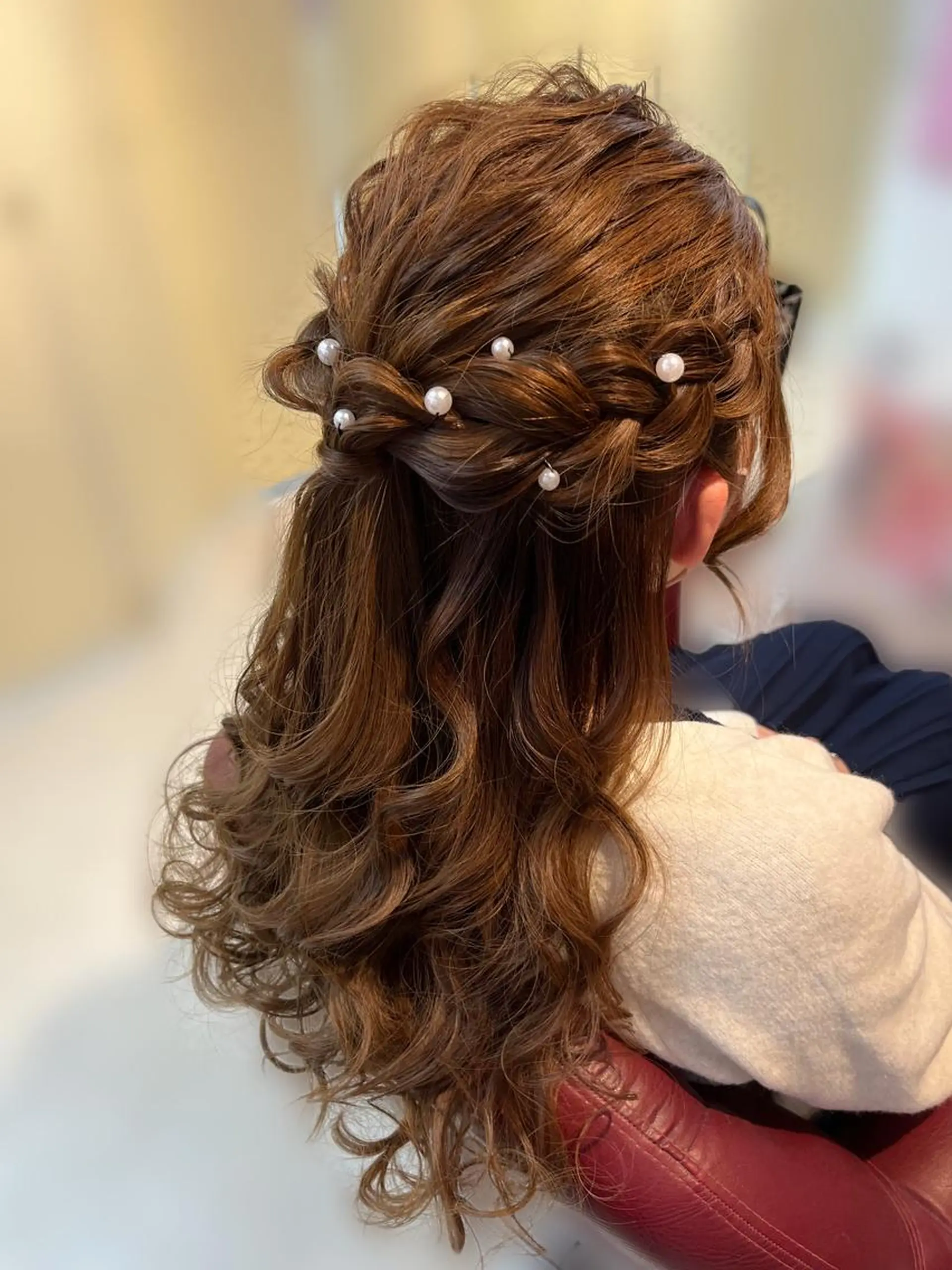 ロング ヘアアレンジ ハーフアップ ヘアセット hanaCoco ハナココのヘアスタイル