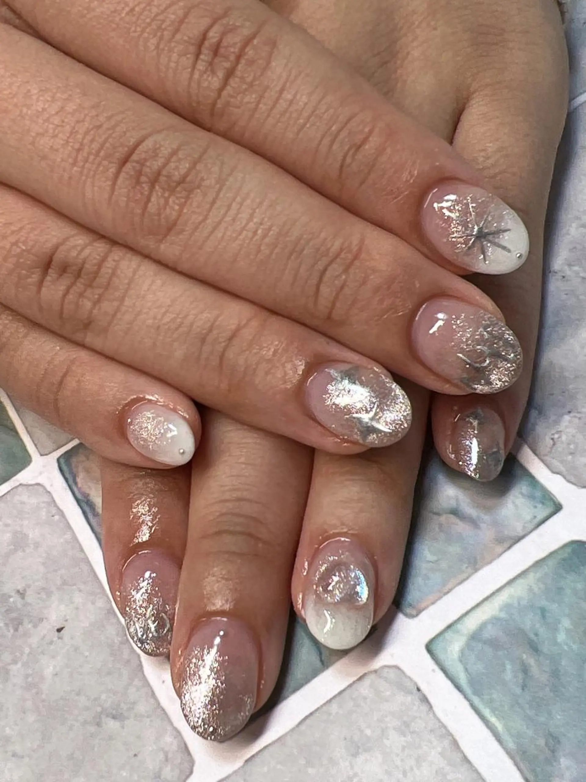 ネイル グラデーション ハート マグネットネイル coco nailのネイルデザイン