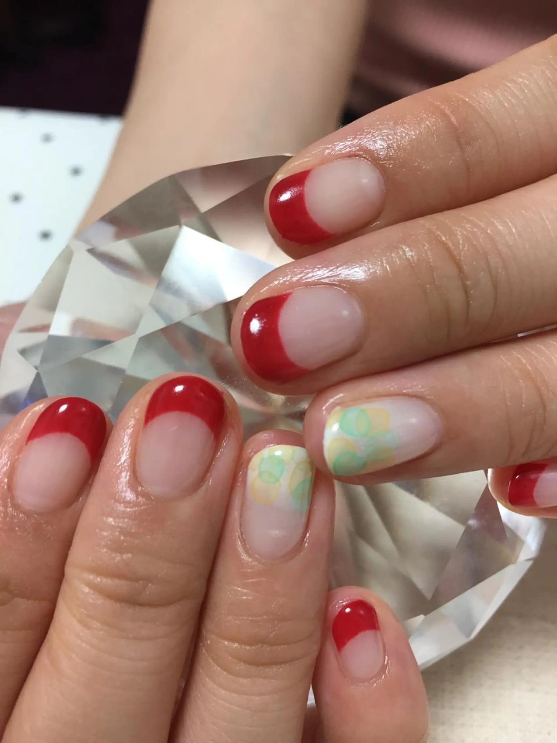 ネイル フレンチネイル 赤色 馬場 典子のネイルデザイン