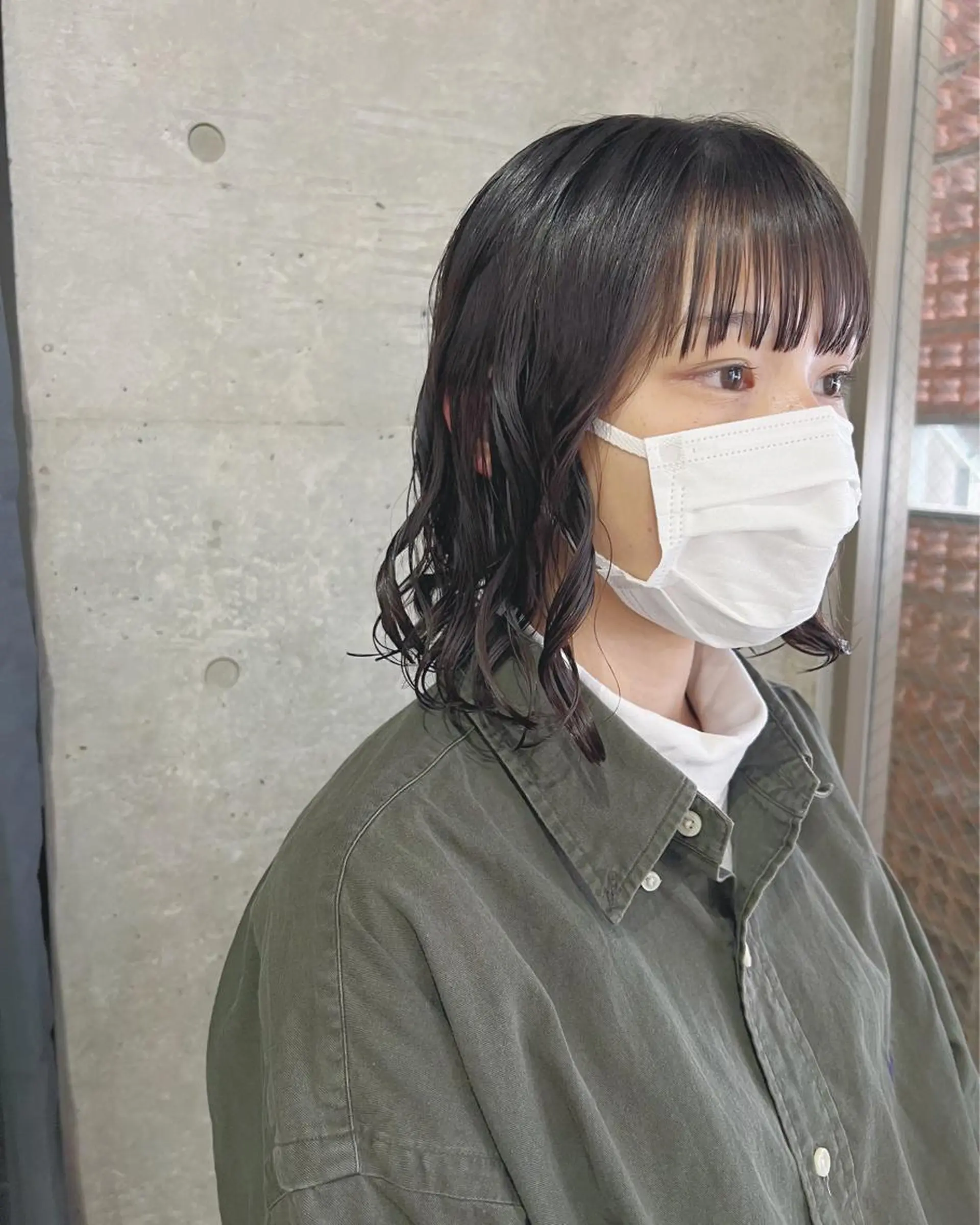 ミディアム カラー パーマ ボブパーマコテ巻き風 パーマNo1深江秀平のヘアスタイル