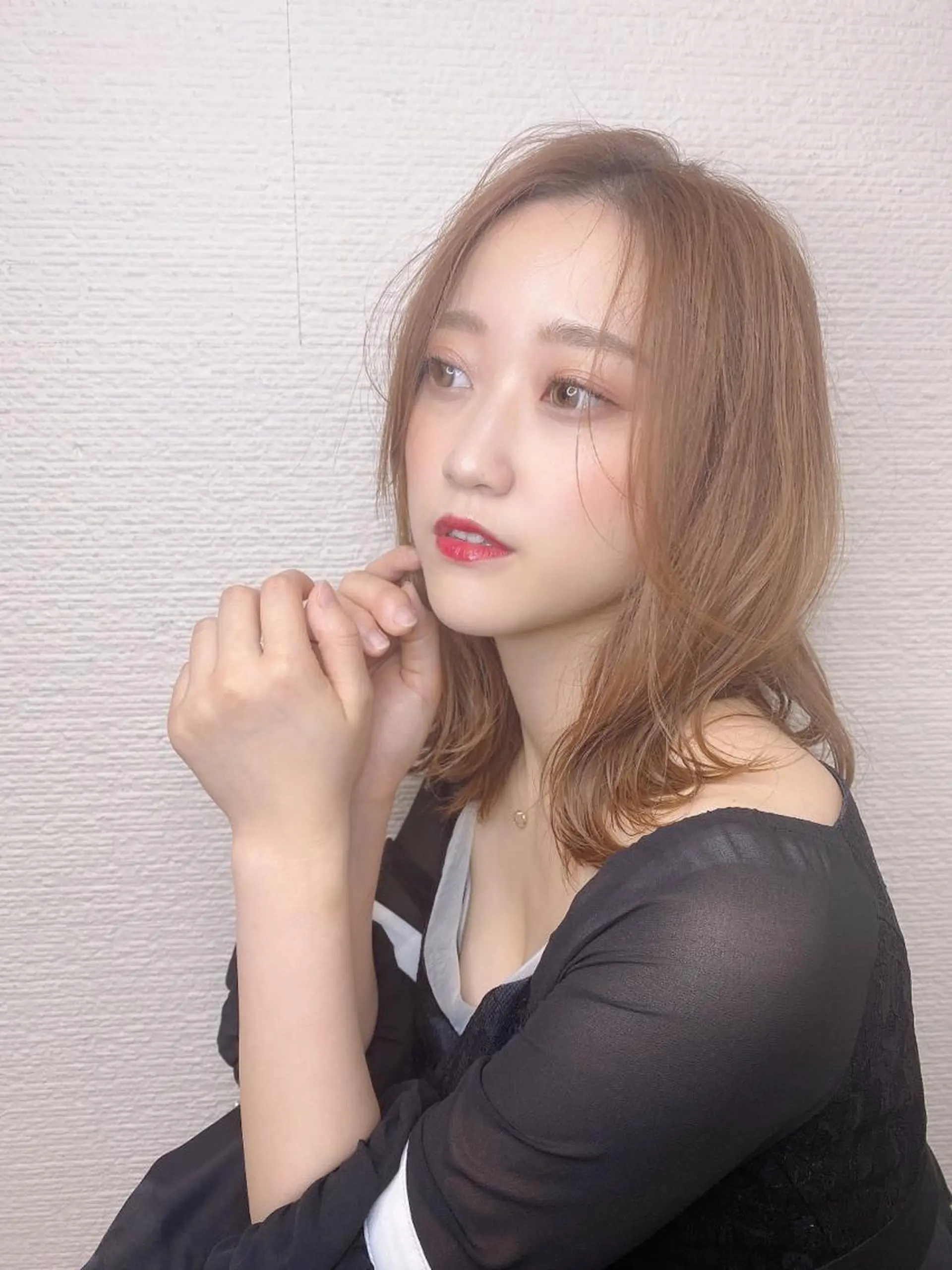 セミロング 顔周り🇰🇷韓国 レイヤー/いづみ💞のヘアスタイル