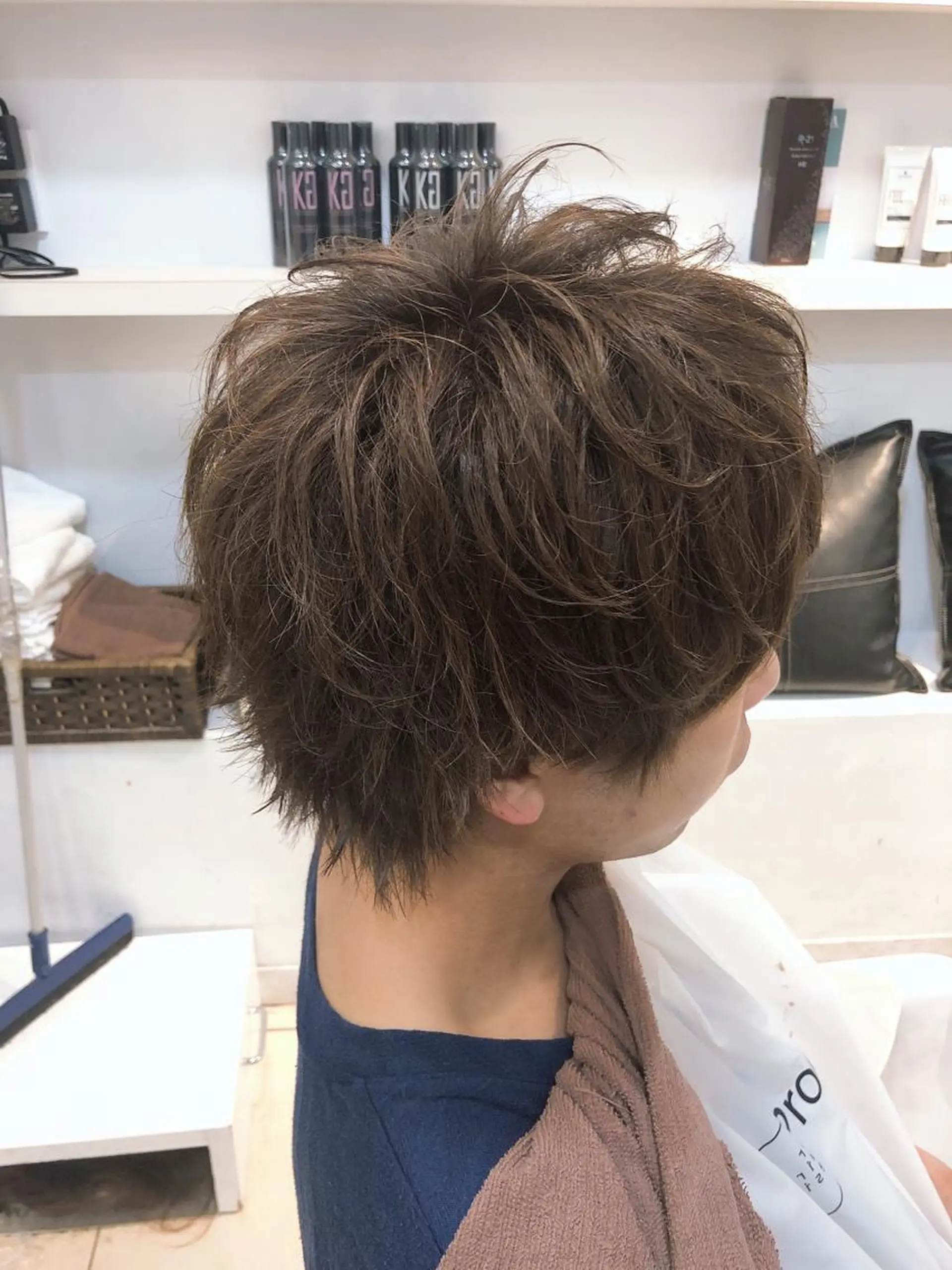 ショート カラー パーマ メンズ 髪質改善× 白髪ぼかし溝江のヘアスタイル