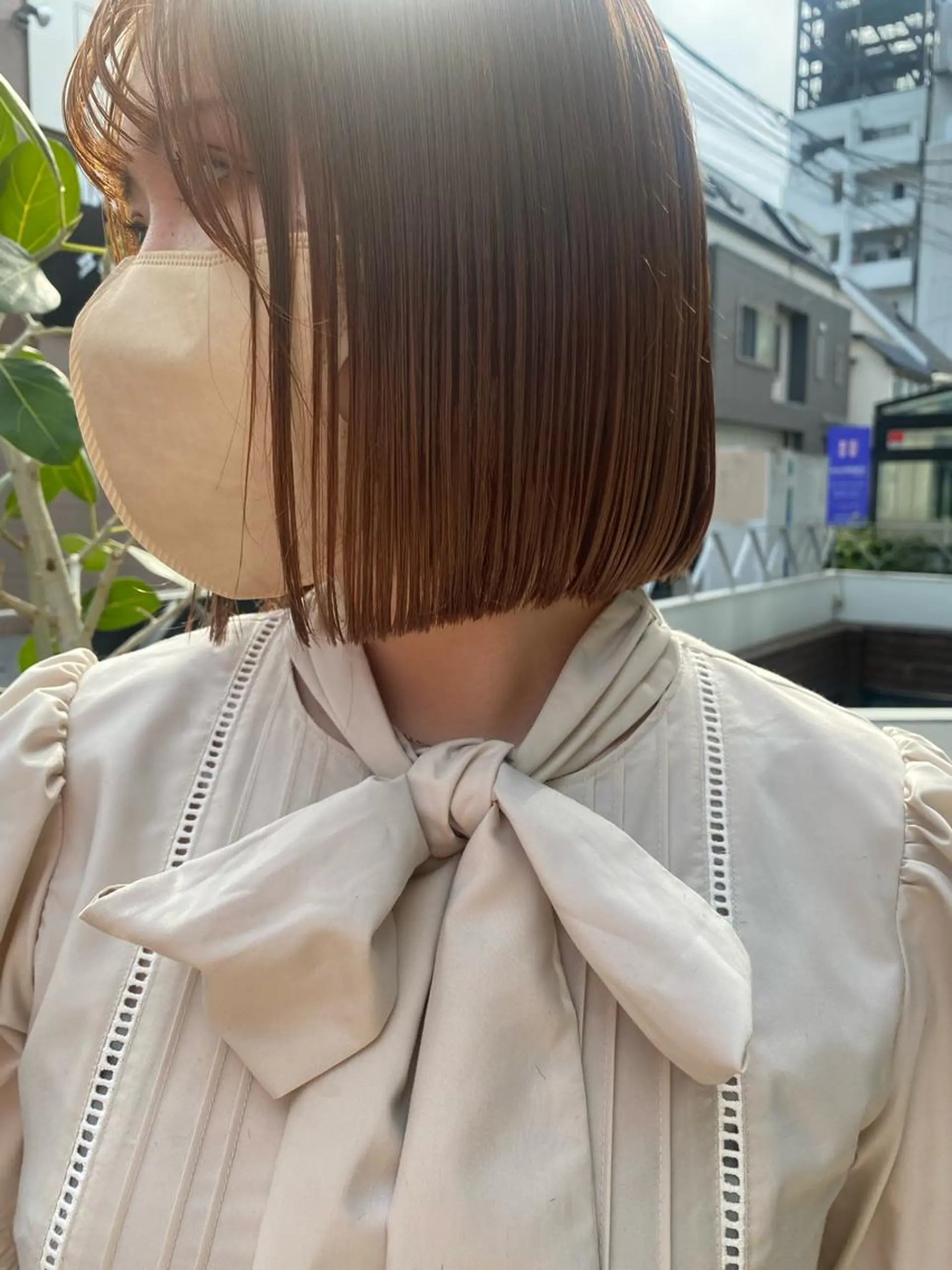 ショート カラー カット ヘアカラー トリートメント センターパート/ 暖色カラーayuのヘアスタイル