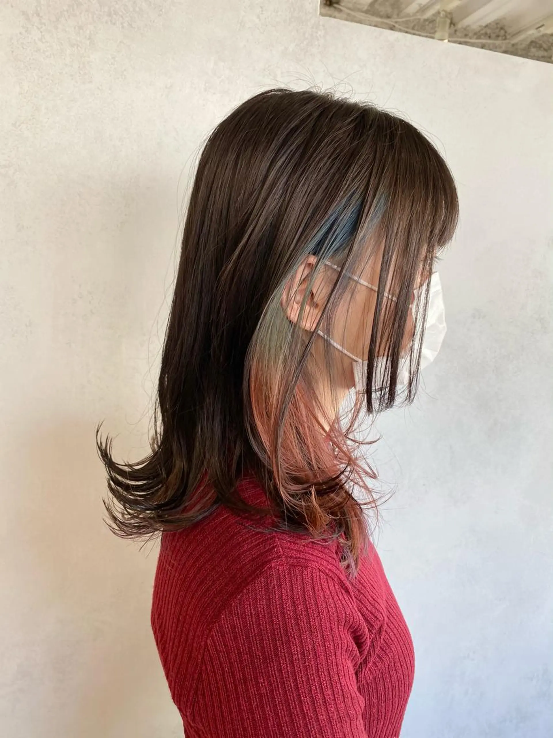 セミロング カット ヘアカラー ハッシュカット /レイヤー/大阪中津のヘアスタイル