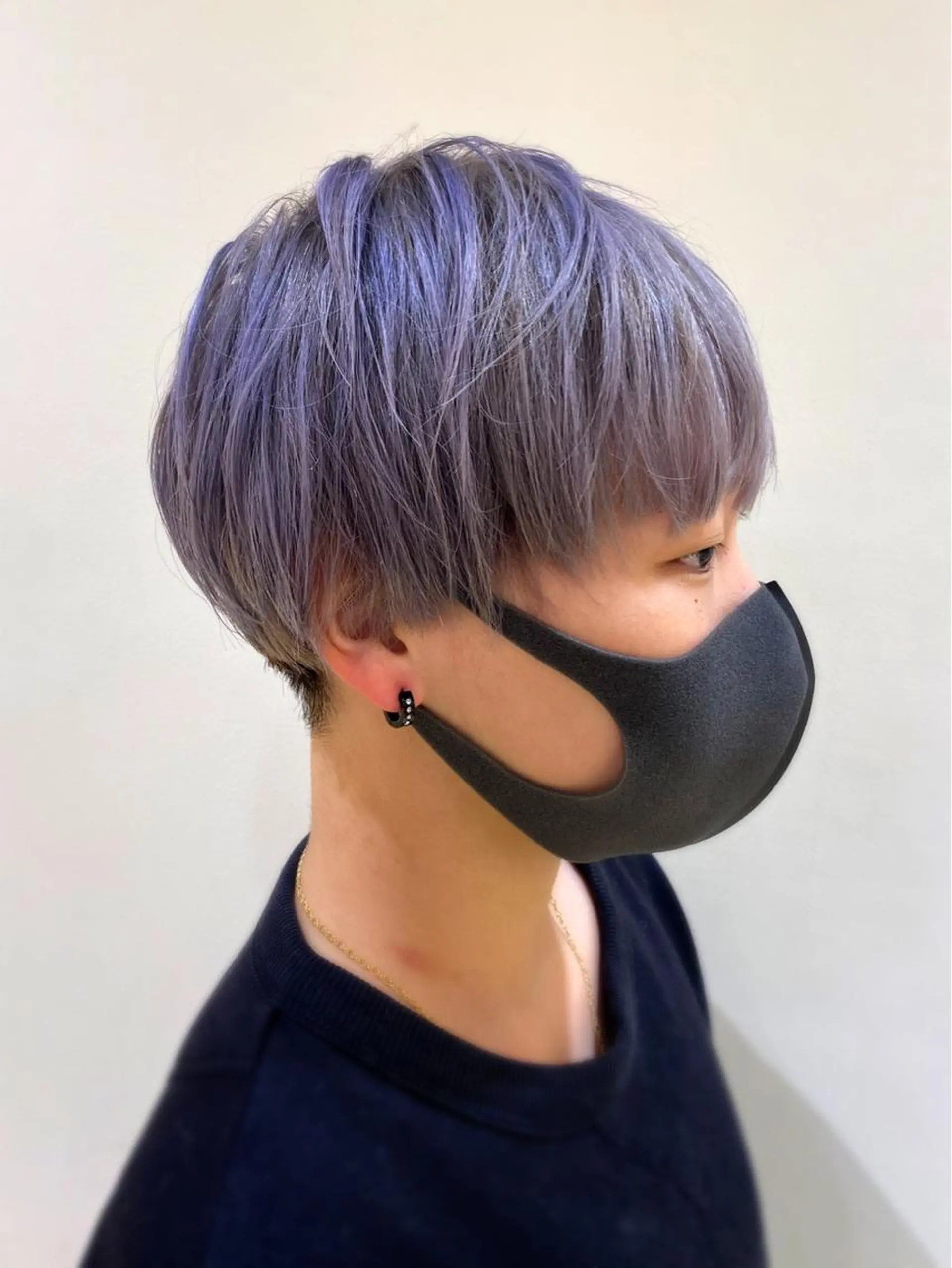 ショート カラー メンズ メンズブリーチ ブリーチ バイオレットカラー カット ヘアカラー 小顔レイヤー💗 木村実樹のヘアスタイル