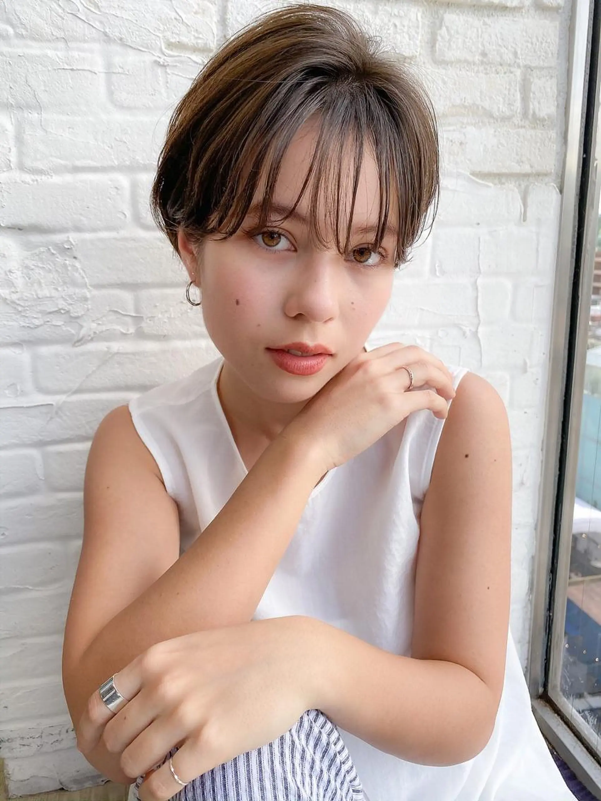 ショート カラー パーマ カット ヘアカラー トリートメント 仙台Ｉ韓国レイヤー Ｉ髪質改善Ｉ伊藤拓海のヘアスタイル