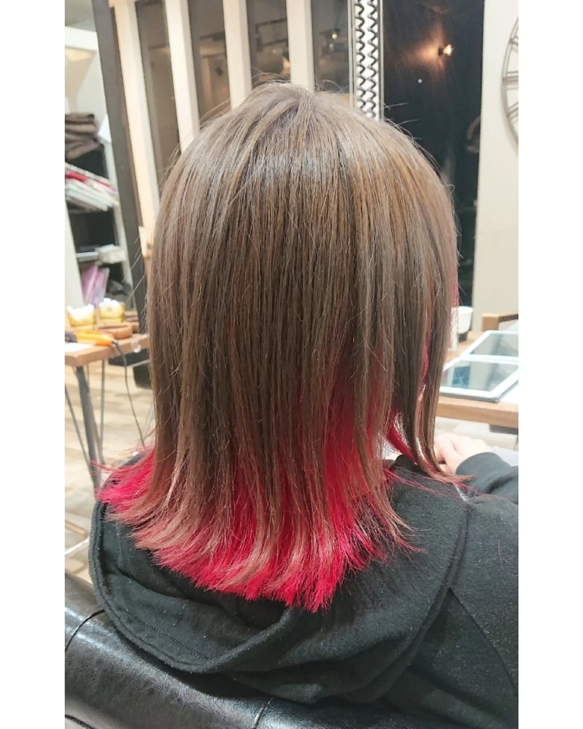 ミディアム カラー レッドカラー ACROあべの店所属・艶カラー/インナー /グラデ/大西小百合のヘアスタイル