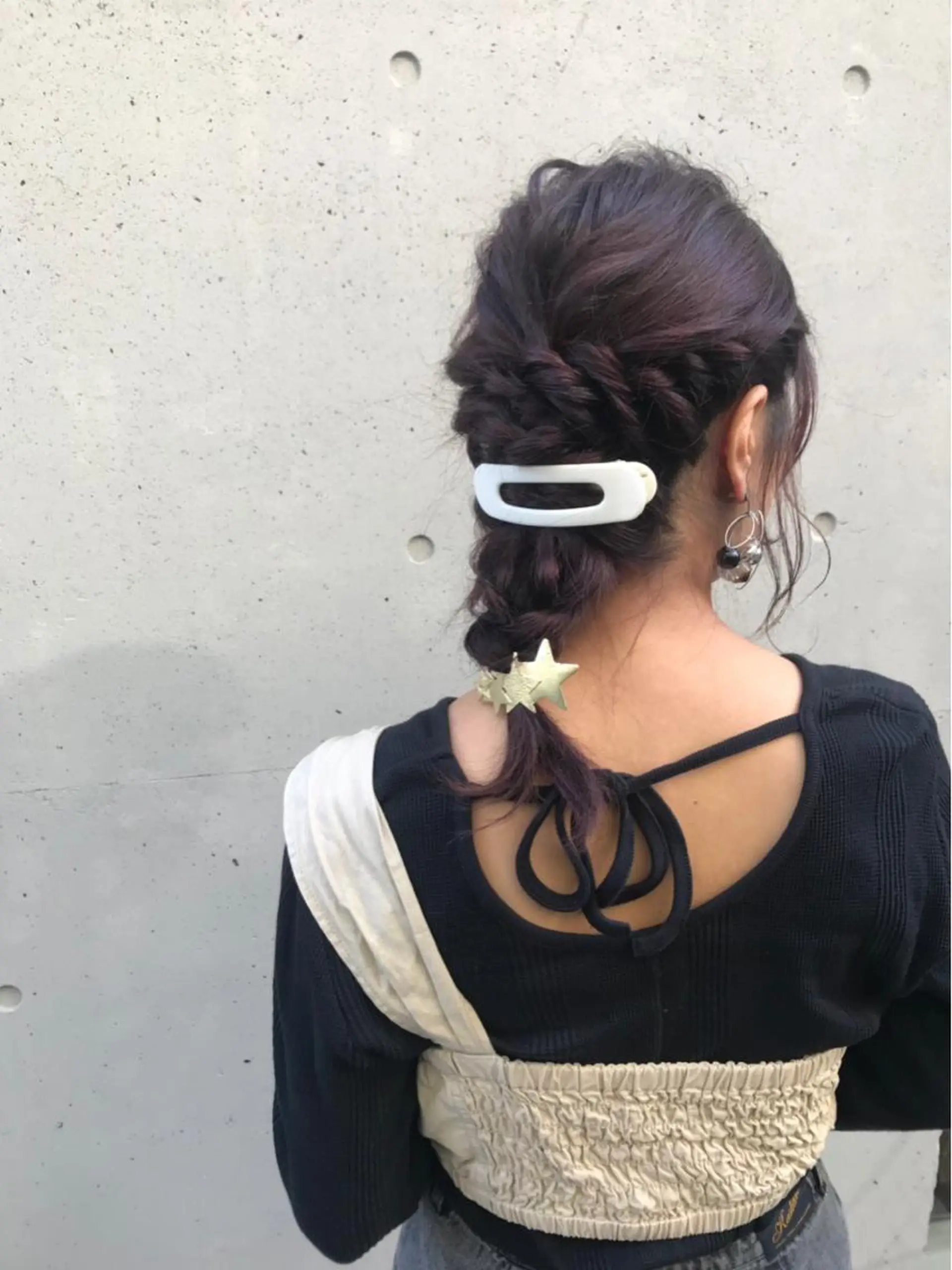 ロング カラー ヘアアレンジ パープルカラー カット ヘアカラー トリートメント 酸性縮毛矯正🧴韓国 レイヤー/髪質改善のヘアスタイル