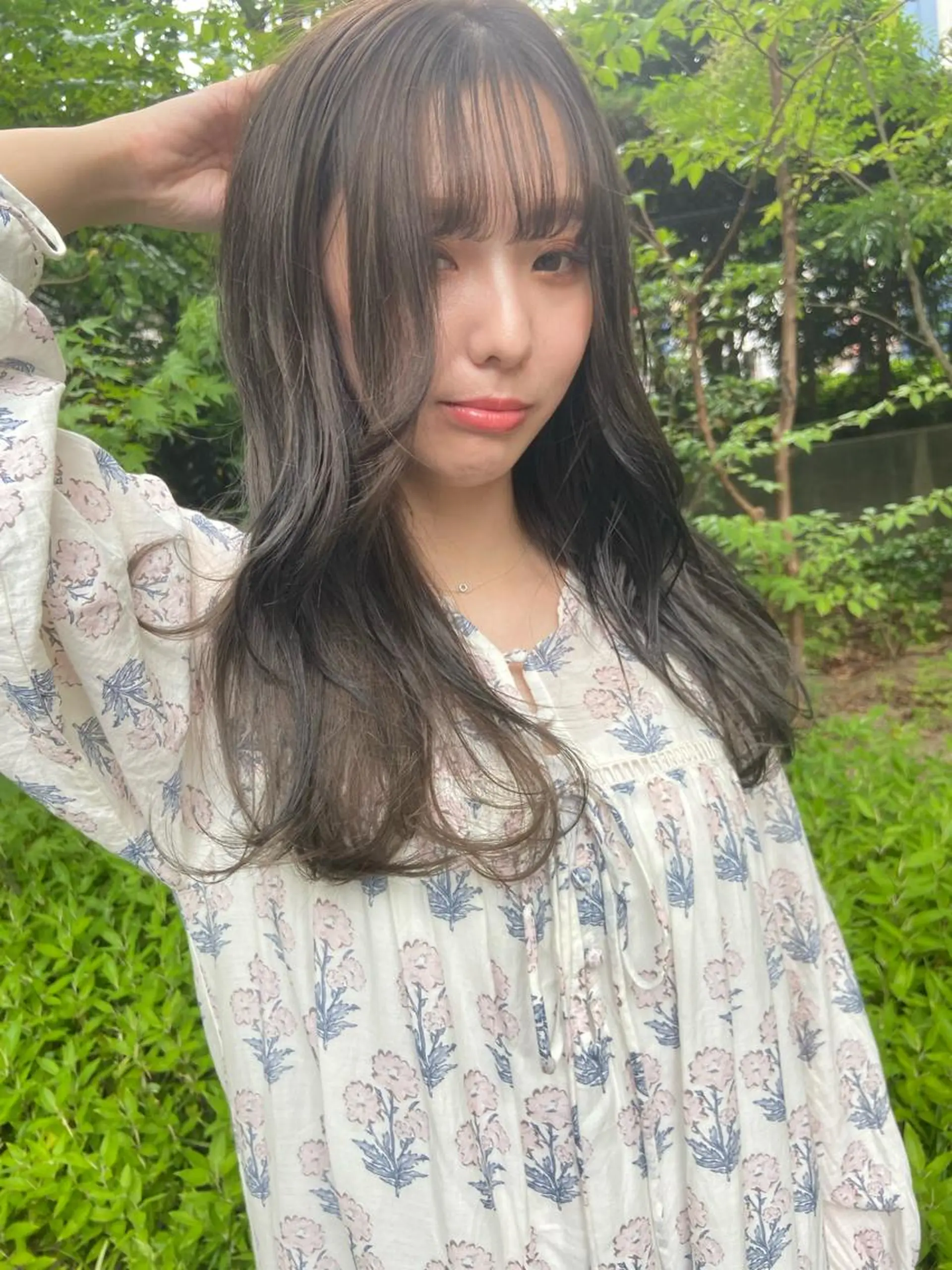 セミロング カラー ブリーチ グレージュ ハイトーンカラー オリーブカラー オレンジ ヘアカラー トリートメント 松尾太樹 【pia】福岡美容室のヘアスタイル