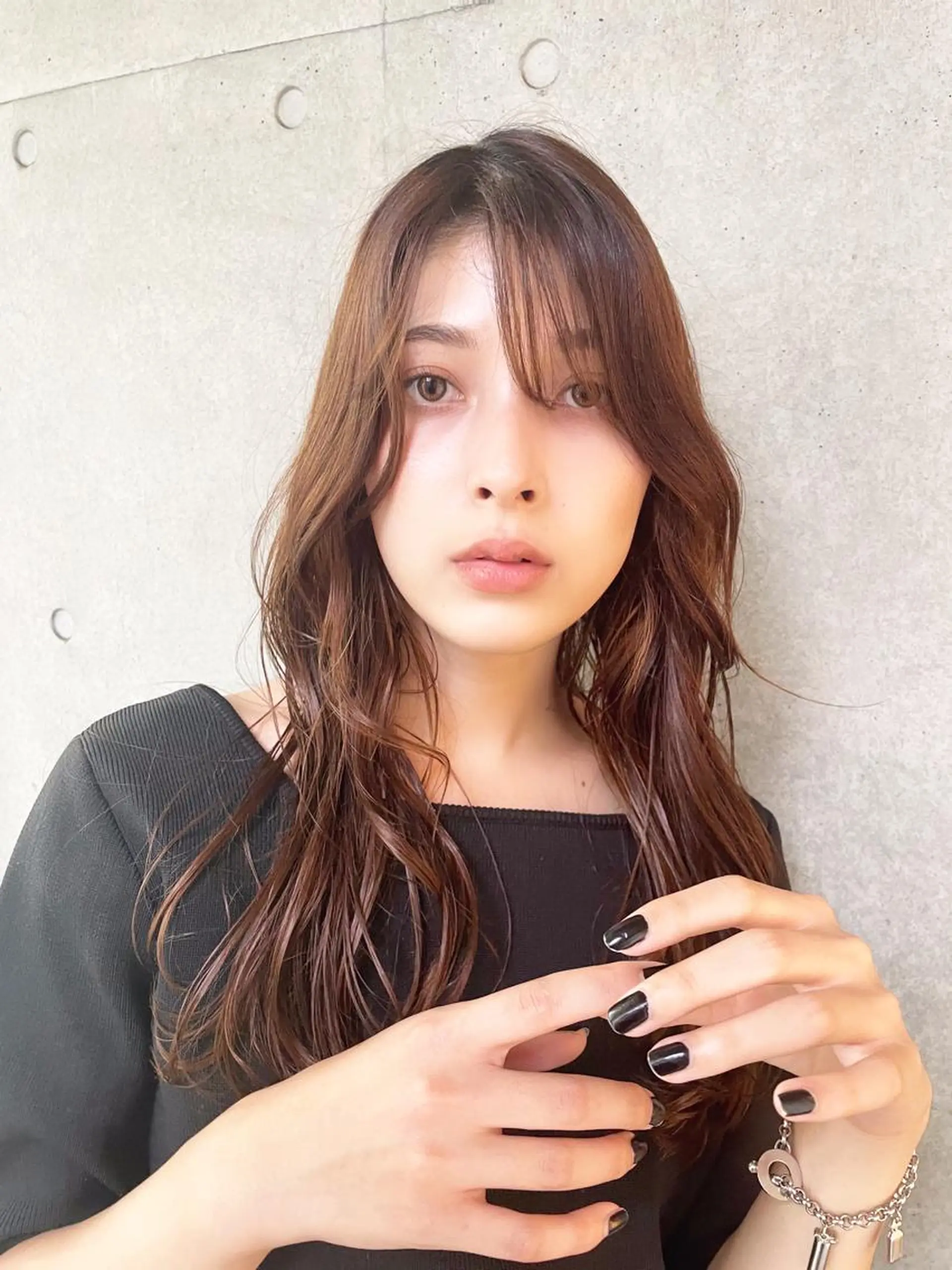セミロング カラー KURO/韓国ヘア /レイヤーカットのヘアスタイル